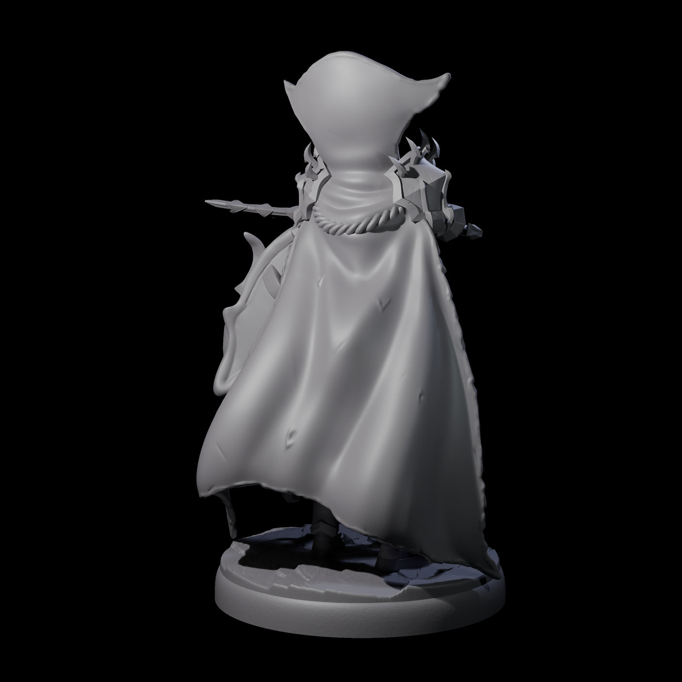 Royal Dark Elf Knight E Miniature for Dungeons and Dragons, Pathfinder or other TTRPGs