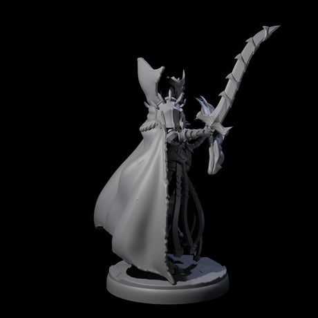 Royal Dark Elf Knight F Miniature for Dungeons and Dragons, Pathfinder or other TTRPGs