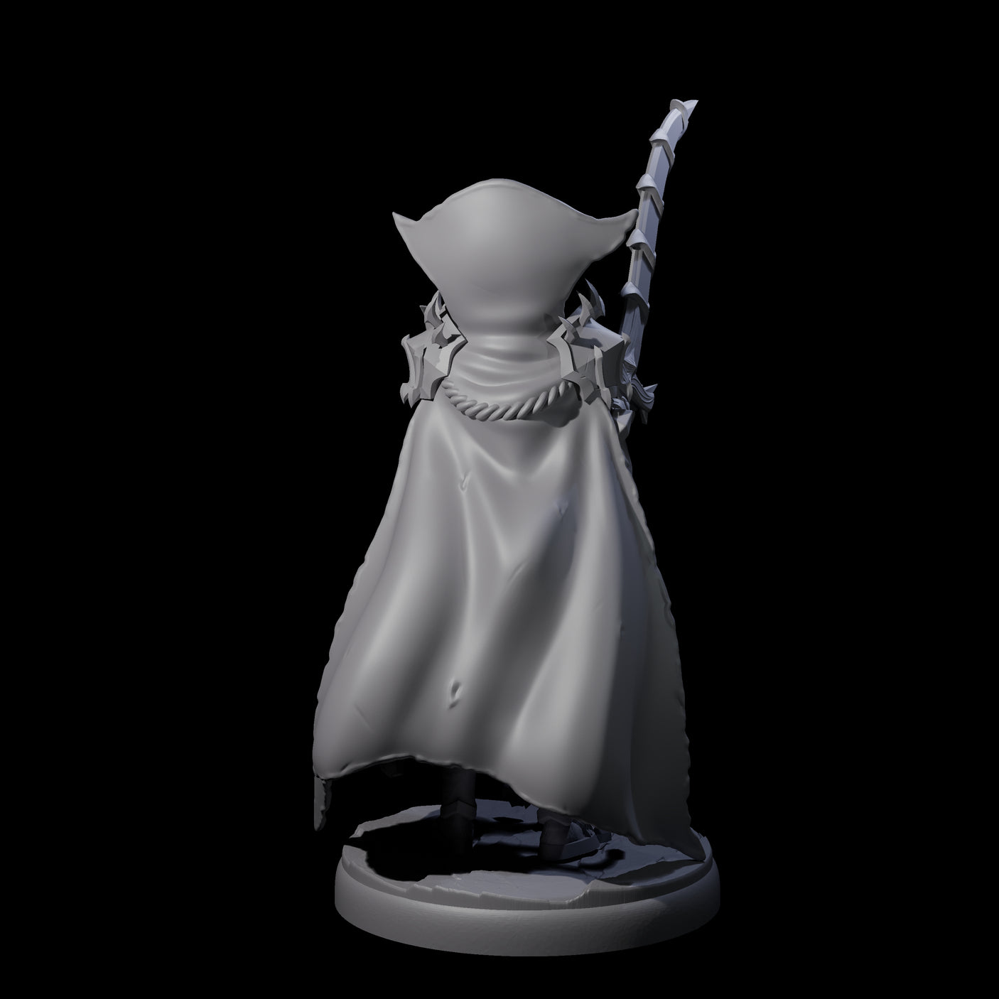 Royal Dark Elf Knight F Miniature for Dungeons and Dragons, Pathfinder or other TTRPGs