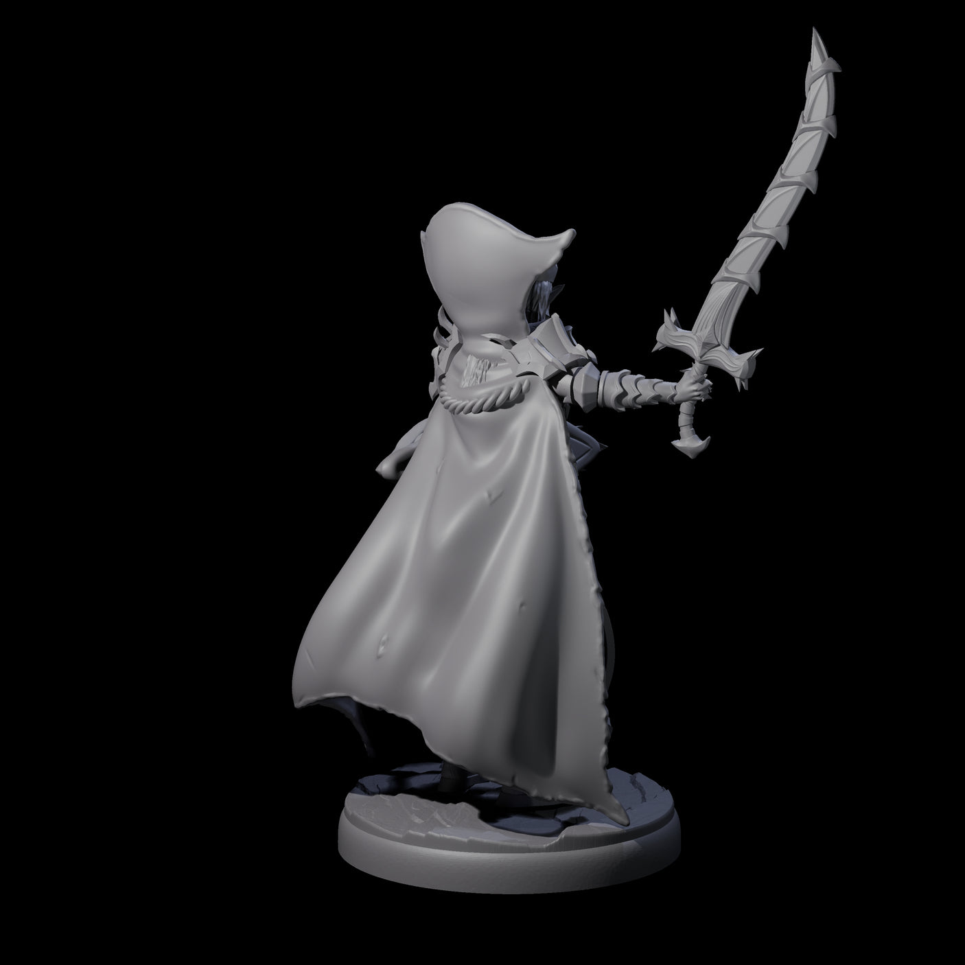 Royal Dark Elf Knight H Miniature for Dungeons and Dragons, Pathfinder or other TTRPGs