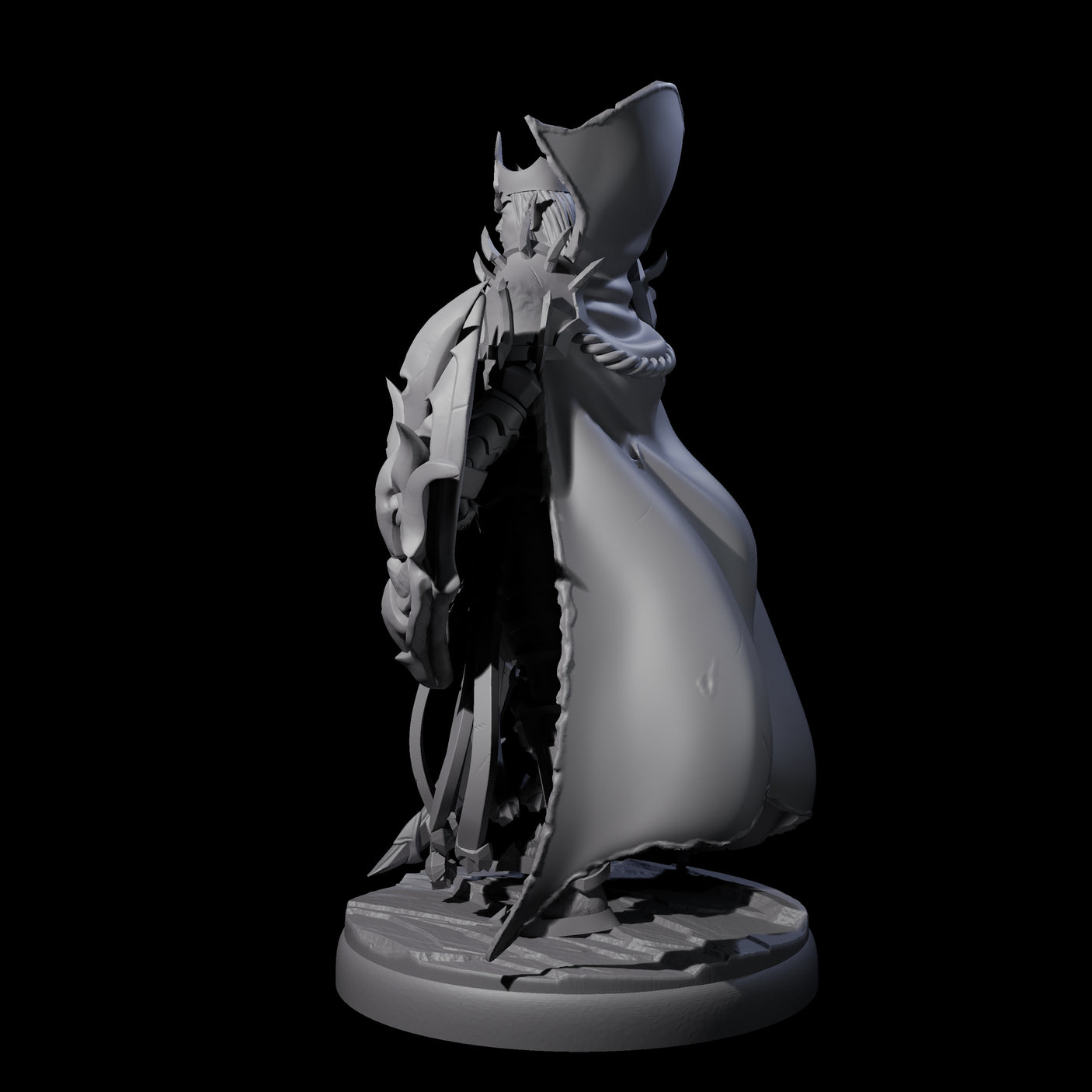 Royal Dark Elf Knight I Miniature for Dungeons and Dragons, Pathfinder or other TTRPGs