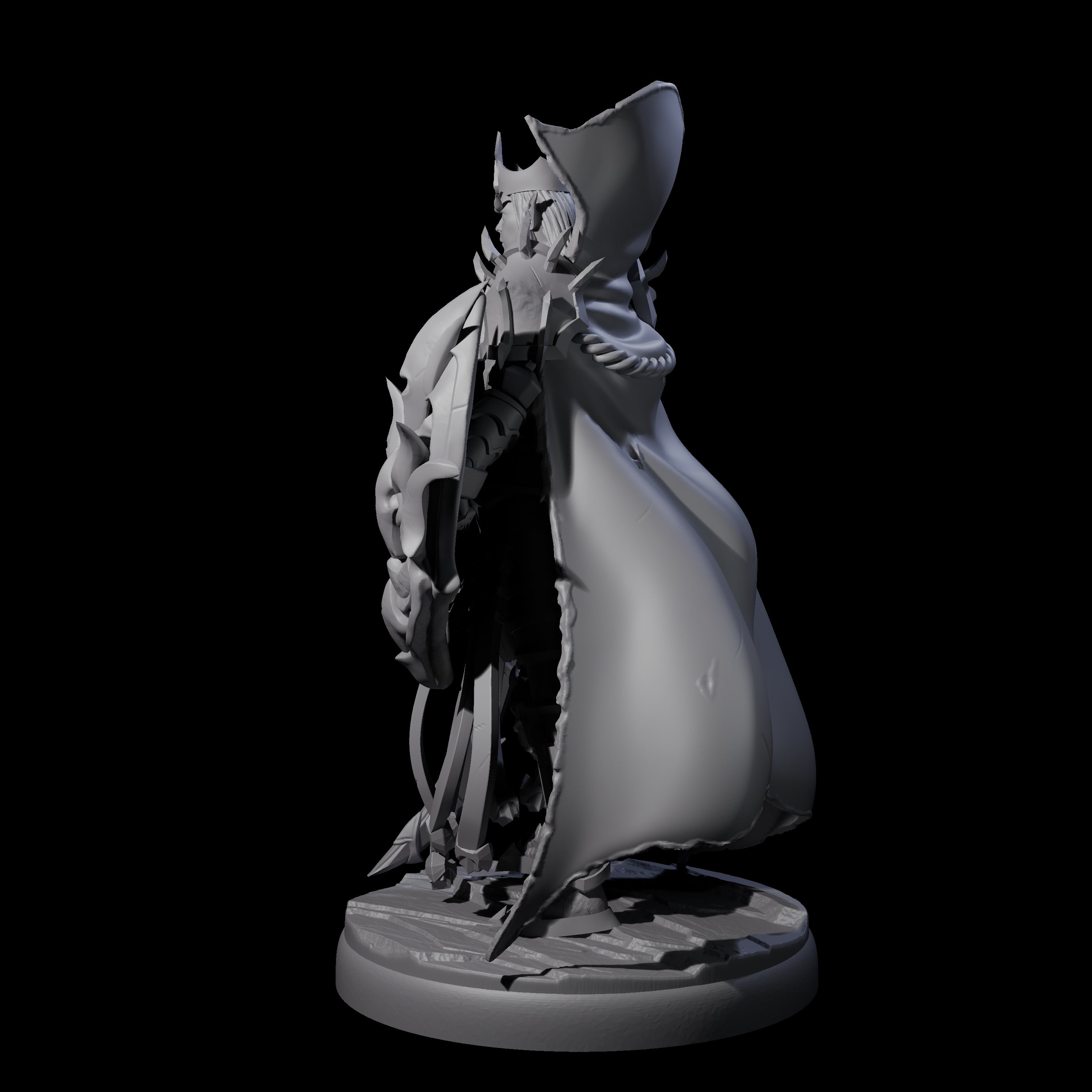 Royal Dark Elf Knight I Miniature for Dungeons and Dragons, Pathfinder or other TTRPGs