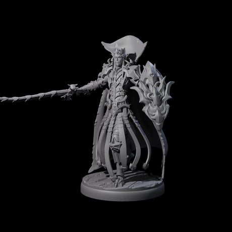 Royal Dark Elf Knight J Miniature for Dungeons and Dragons, Pathfinder or other TTRPGs