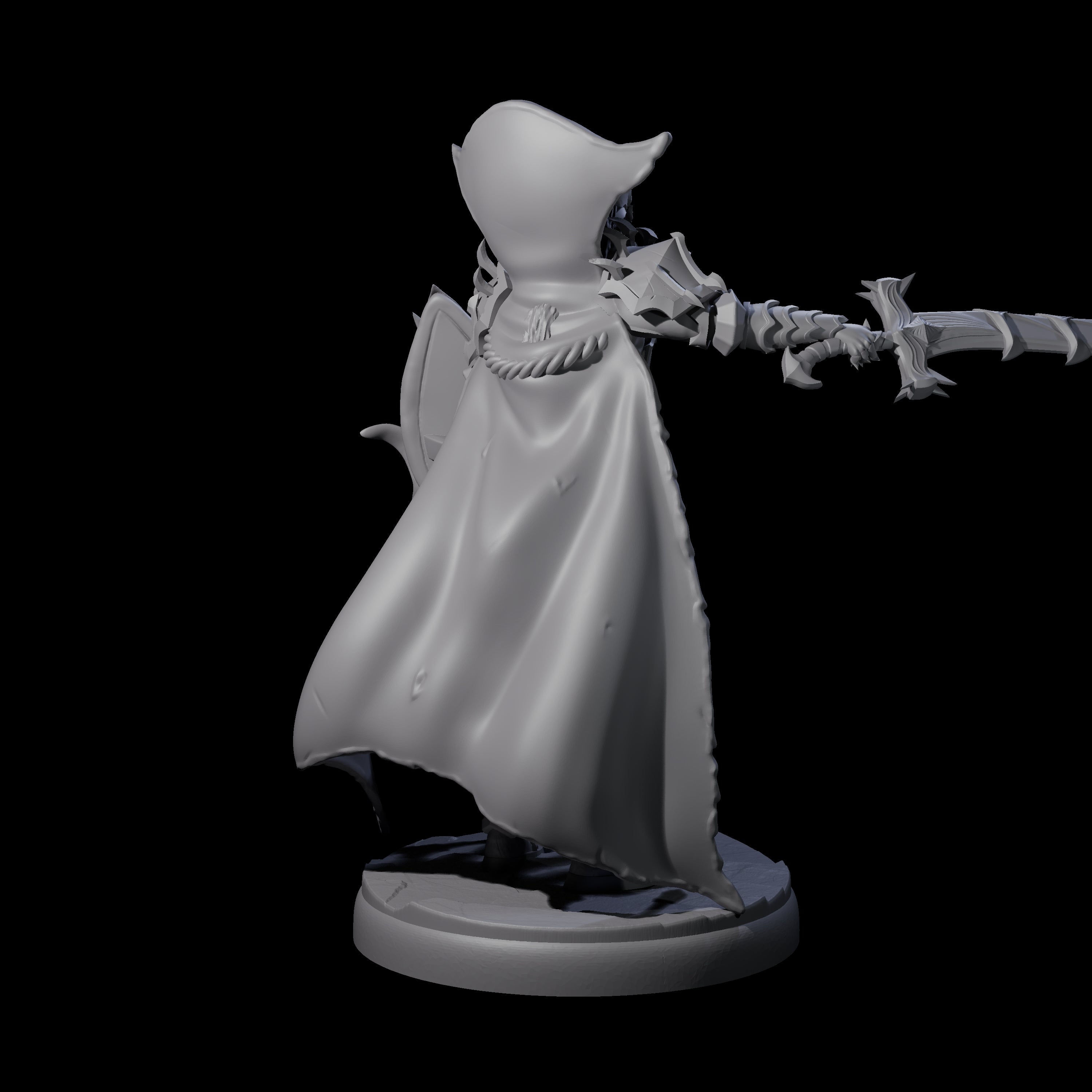 Royal Dark Elf Knight K Miniature for Dungeons and Dragons, Pathfinder or other TTRPGs