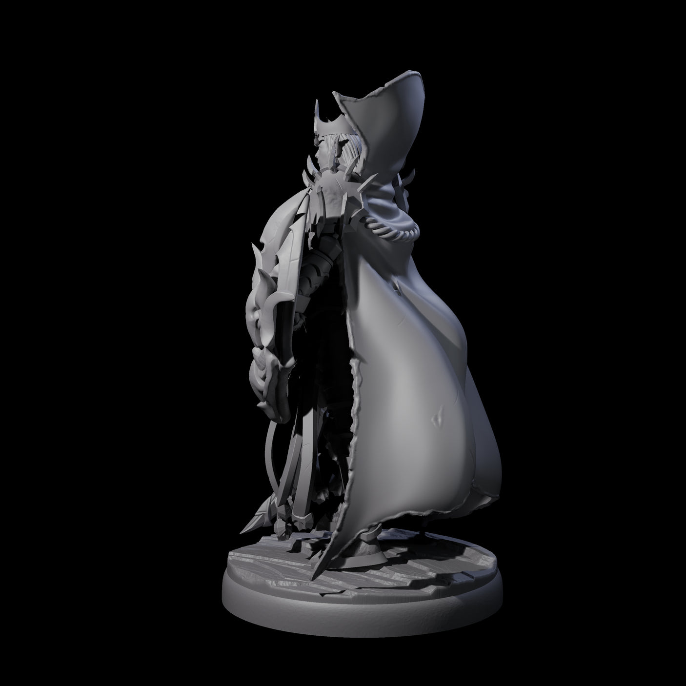 Royal Dark Elf Knight L Miniature for Dungeons and Dragons, Pathfinder or other TTRPGs