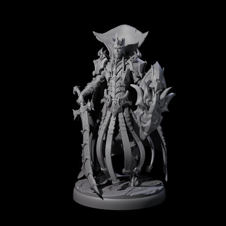 Royal Dark Elf Knight L Miniature for Dungeons and Dragons, Pathfinder or other TTRPGs