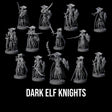 Royal Dark Elf Knight Phalanx Miniature for Dungeons and Dragons, Pathfinder or other TTRPGs