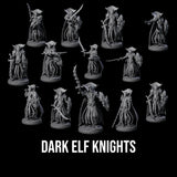 Royal Dark Elf Knight Phalanx Miniature for Dungeons and Dragons, Pathfinder or other TTRPGs