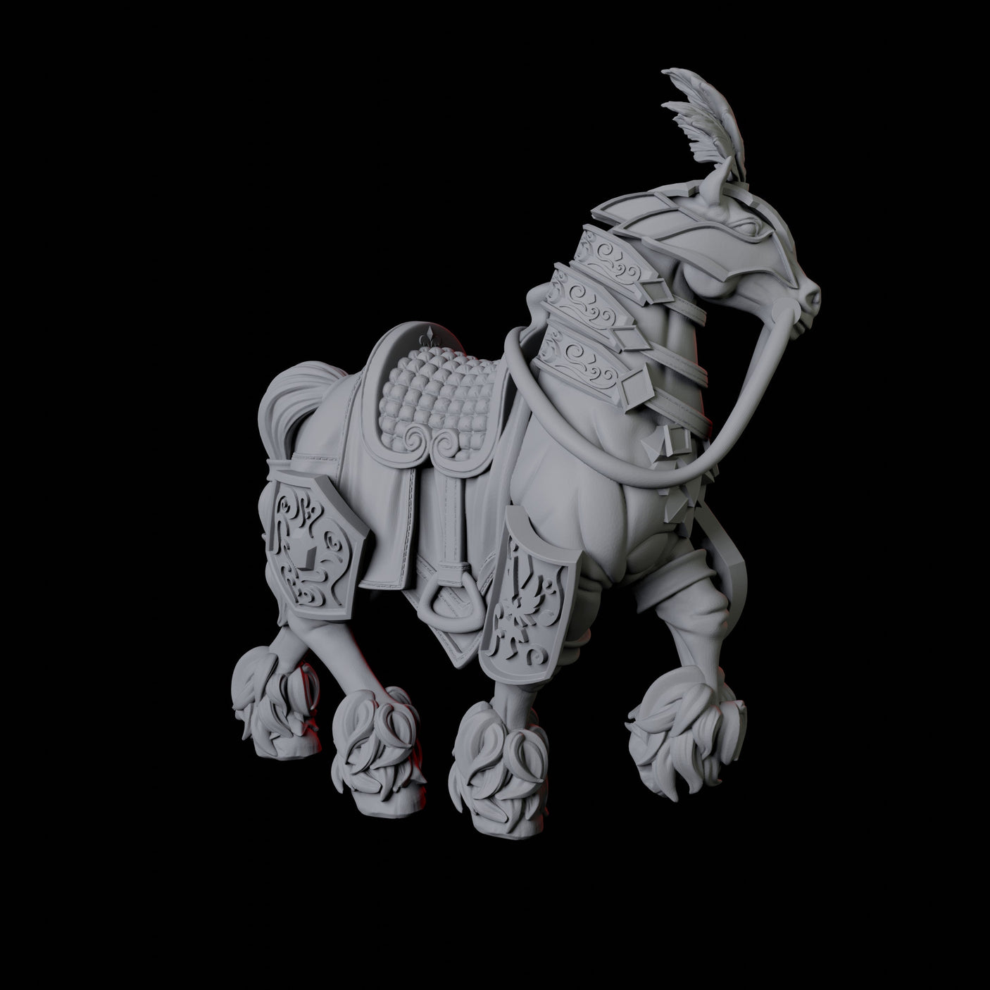 Royal Horse B Miniature for Dungeons and Dragons, Pathfinder or other TTRPGs