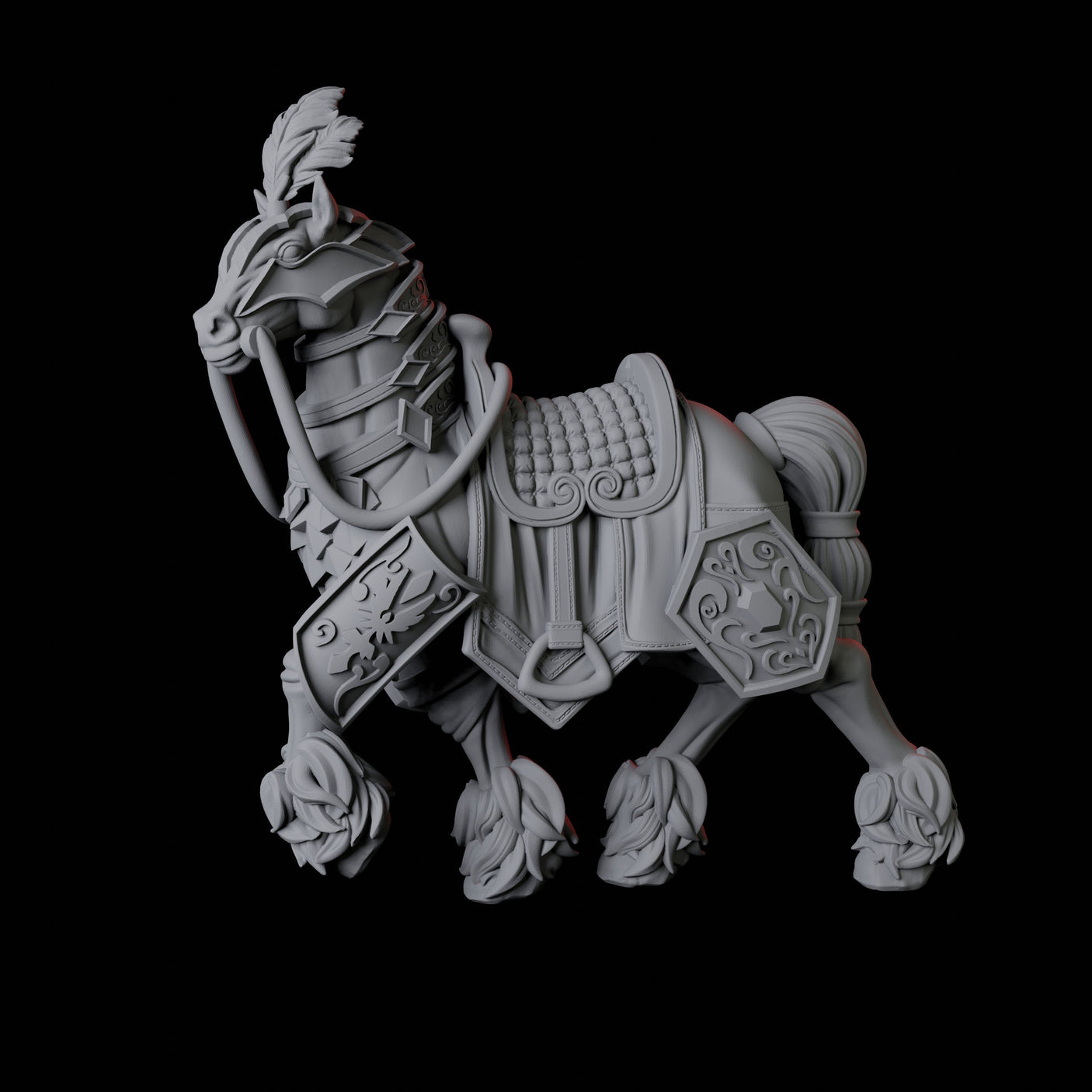 Royal Horse B Miniature for Dungeons and Dragons, Pathfinder or other TTRPGs