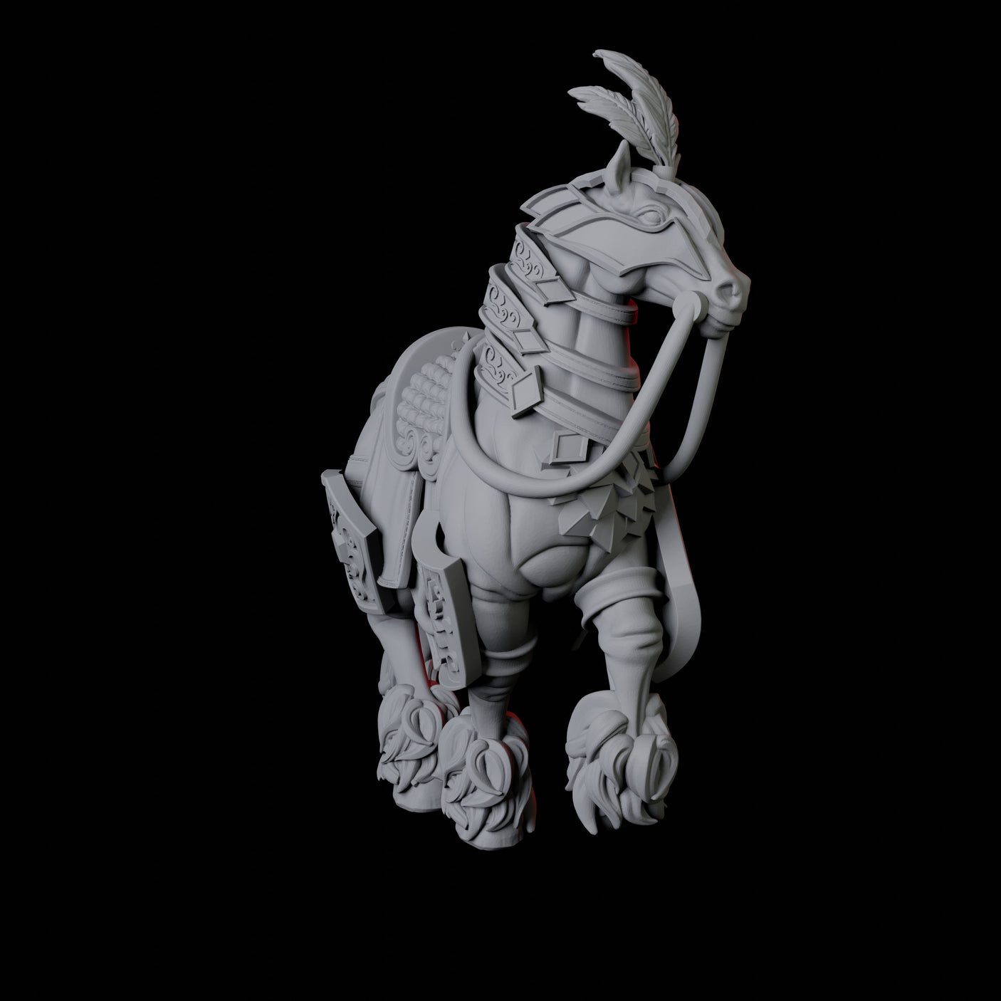 Royal Horse B Miniature for Dungeons and Dragons, Pathfinder or other TTRPGs