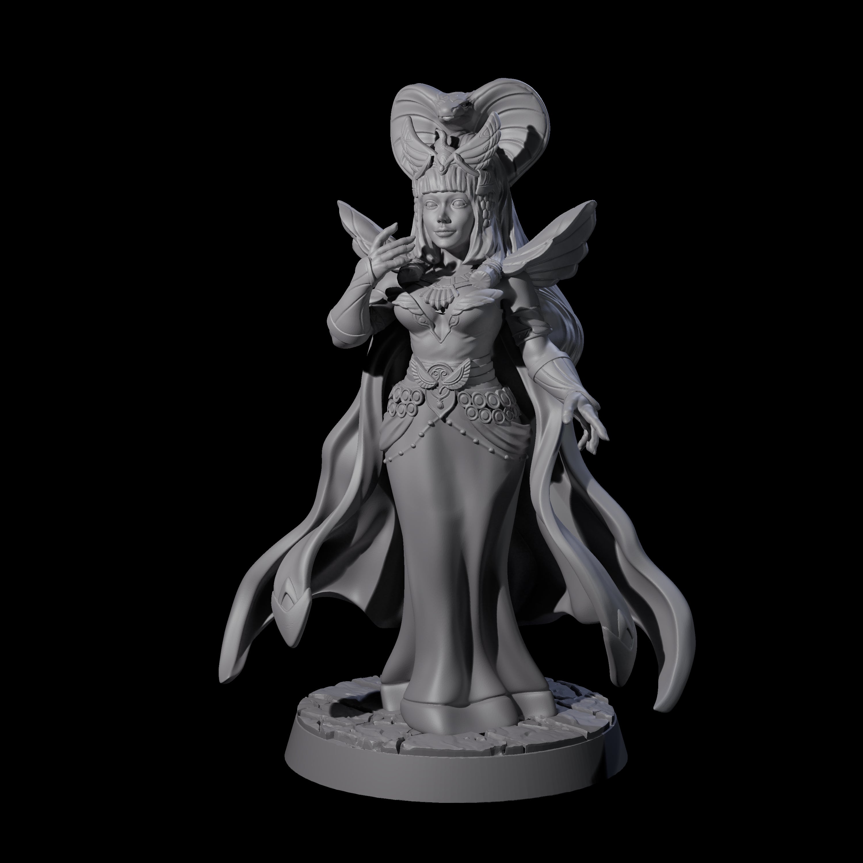 Royal Serpant Priest Miniature for Dungeons and Dragons, Pathfinder or other TTRPGs