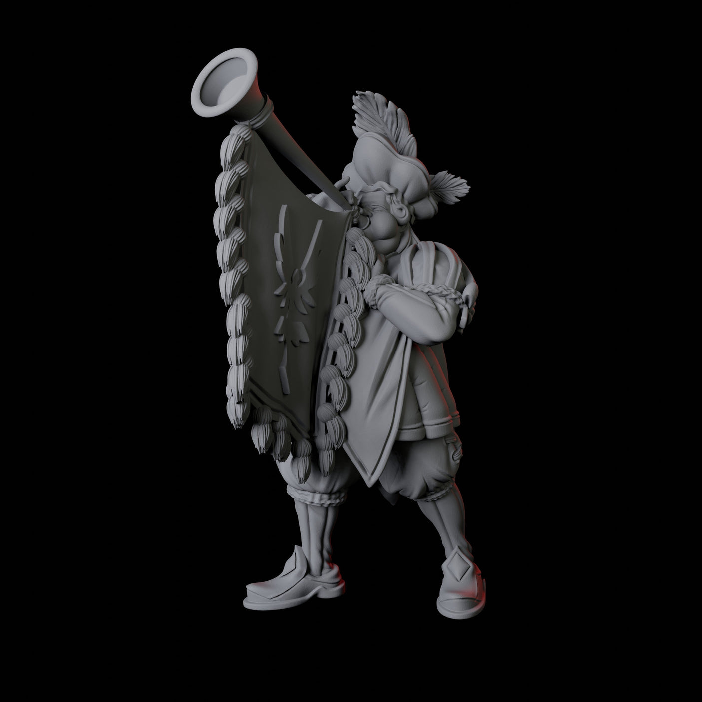 Royal Trumpeter Miniature for Dungeons and Dragons, Pathfinder or other TTRPGs