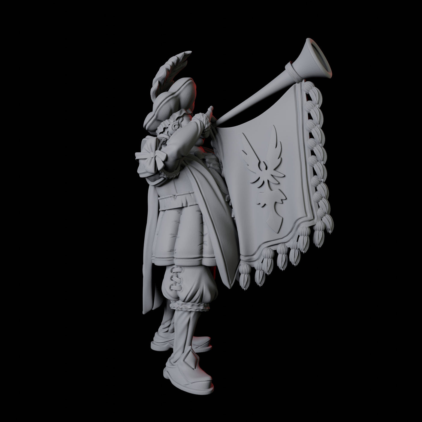 Royal Trumpeter Miniature for Dungeons and Dragons, Pathfinder or other TTRPGs