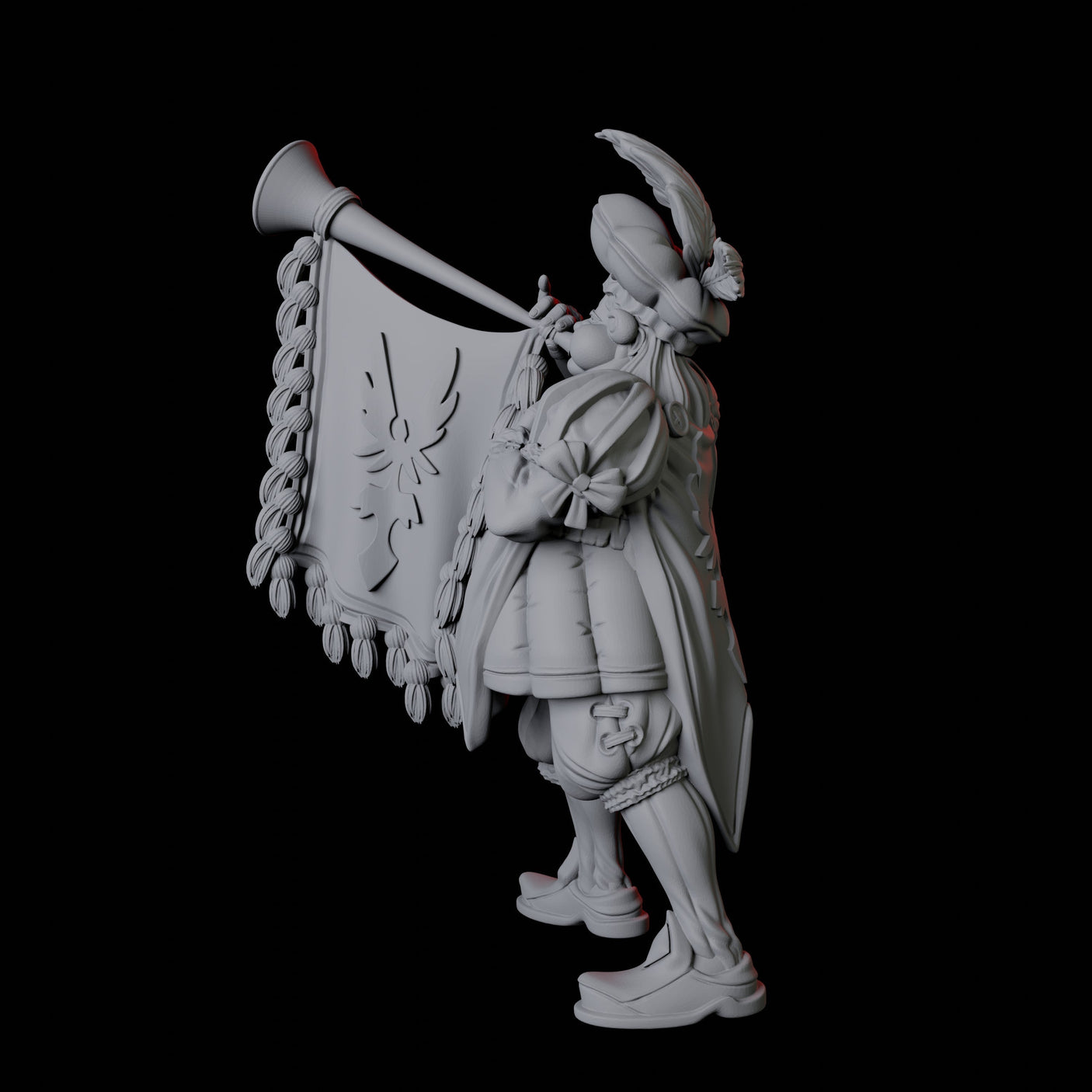 Royal Trumpeter Miniature for Dungeons and Dragons, Pathfinder or other TTRPGs