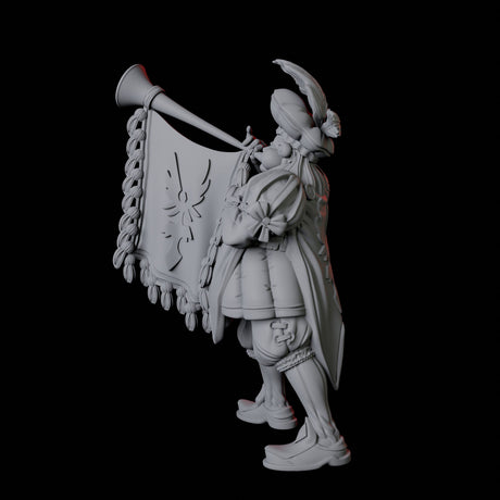 Royal Trumpeter Miniature for Dungeons and Dragons, Pathfinder or other TTRPGs