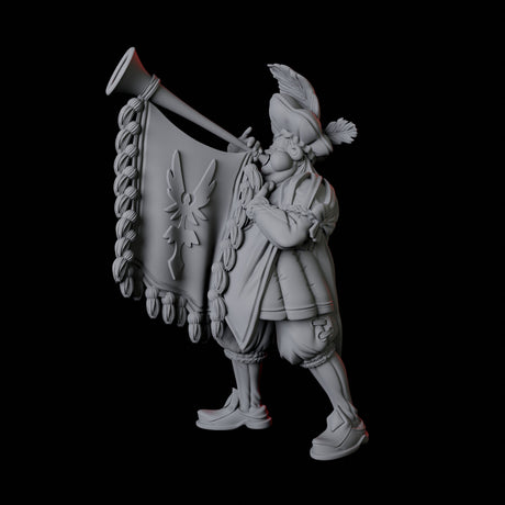 Royal Trumpeter Miniature for Dungeons and Dragons, Pathfinder or other TTRPGs