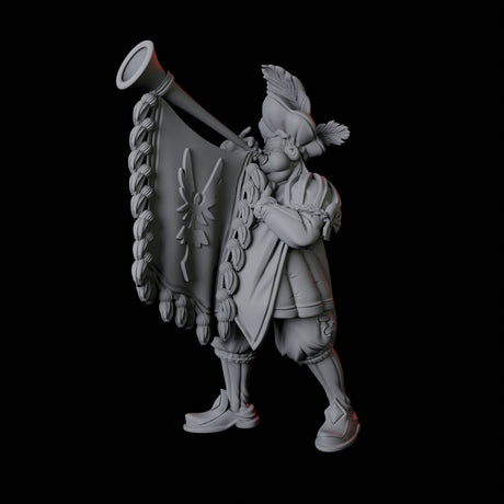 Royal Trumpeter Miniature for Dungeons and Dragons, Pathfinder or other TTRPGs