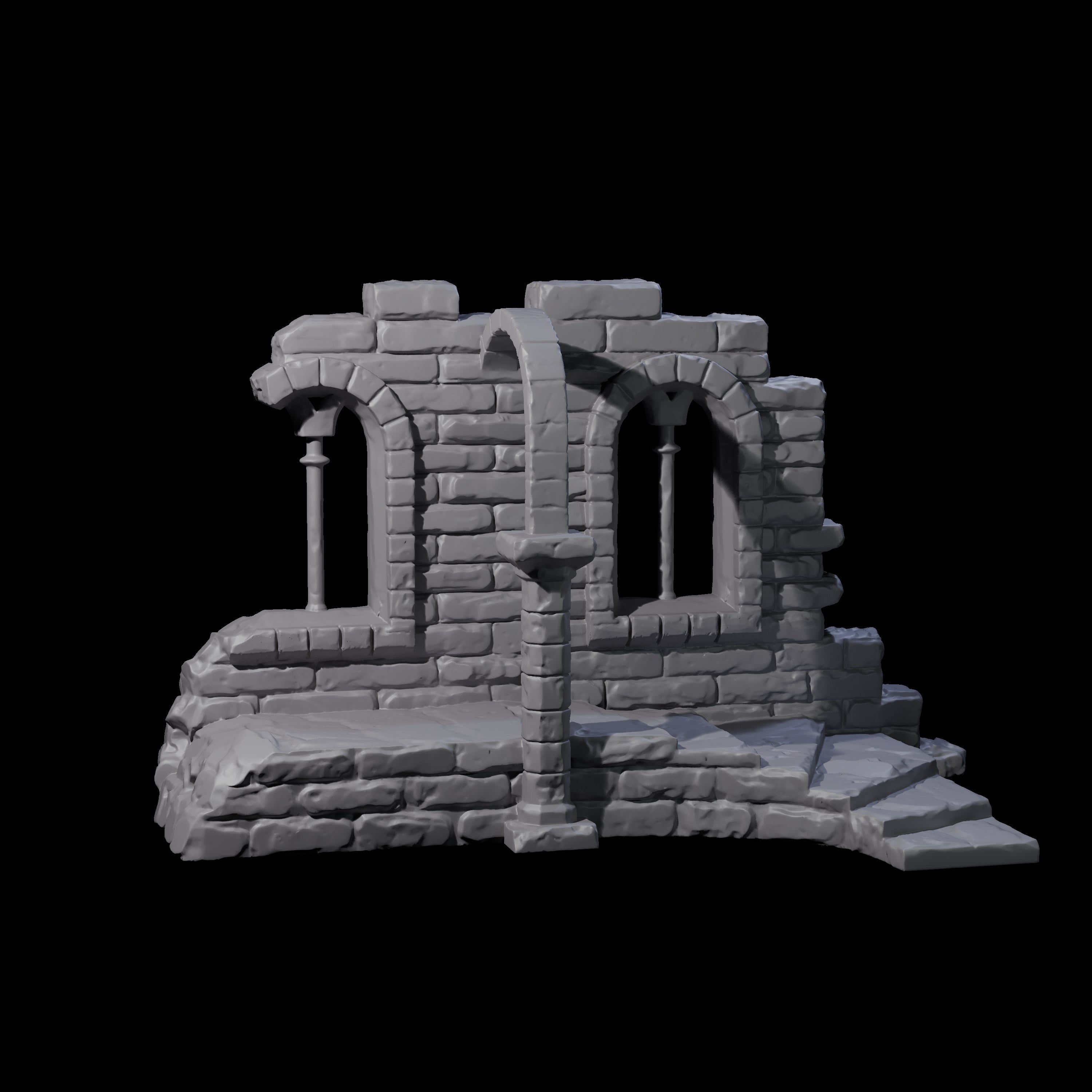 Ruined Archway and Staircase Miniature for Dungeons and Dragons, Pathfinder or other TTRPGs