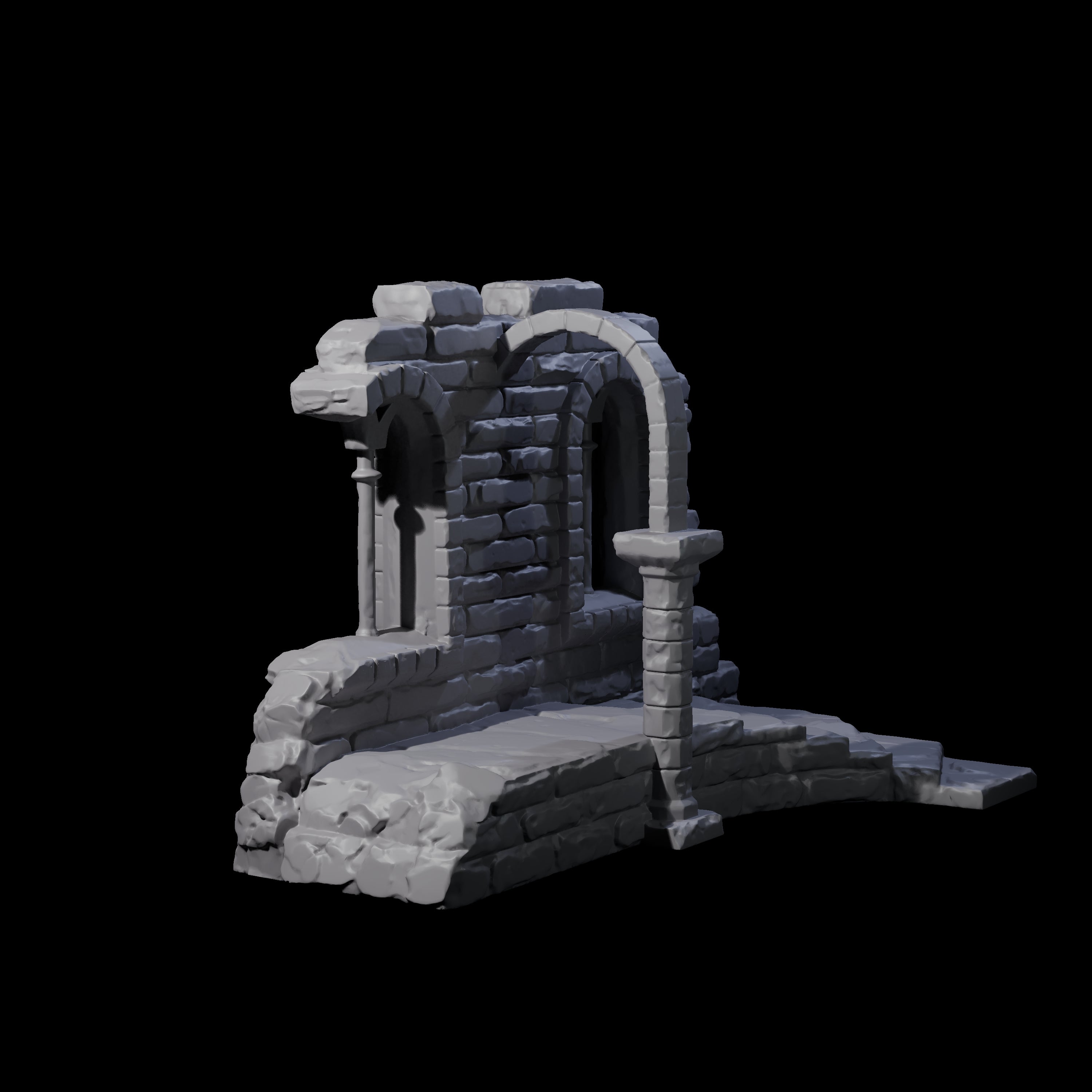 Ruined Archway and Staircase Miniature for Dungeons and Dragons, Pathfinder or other TTRPGs