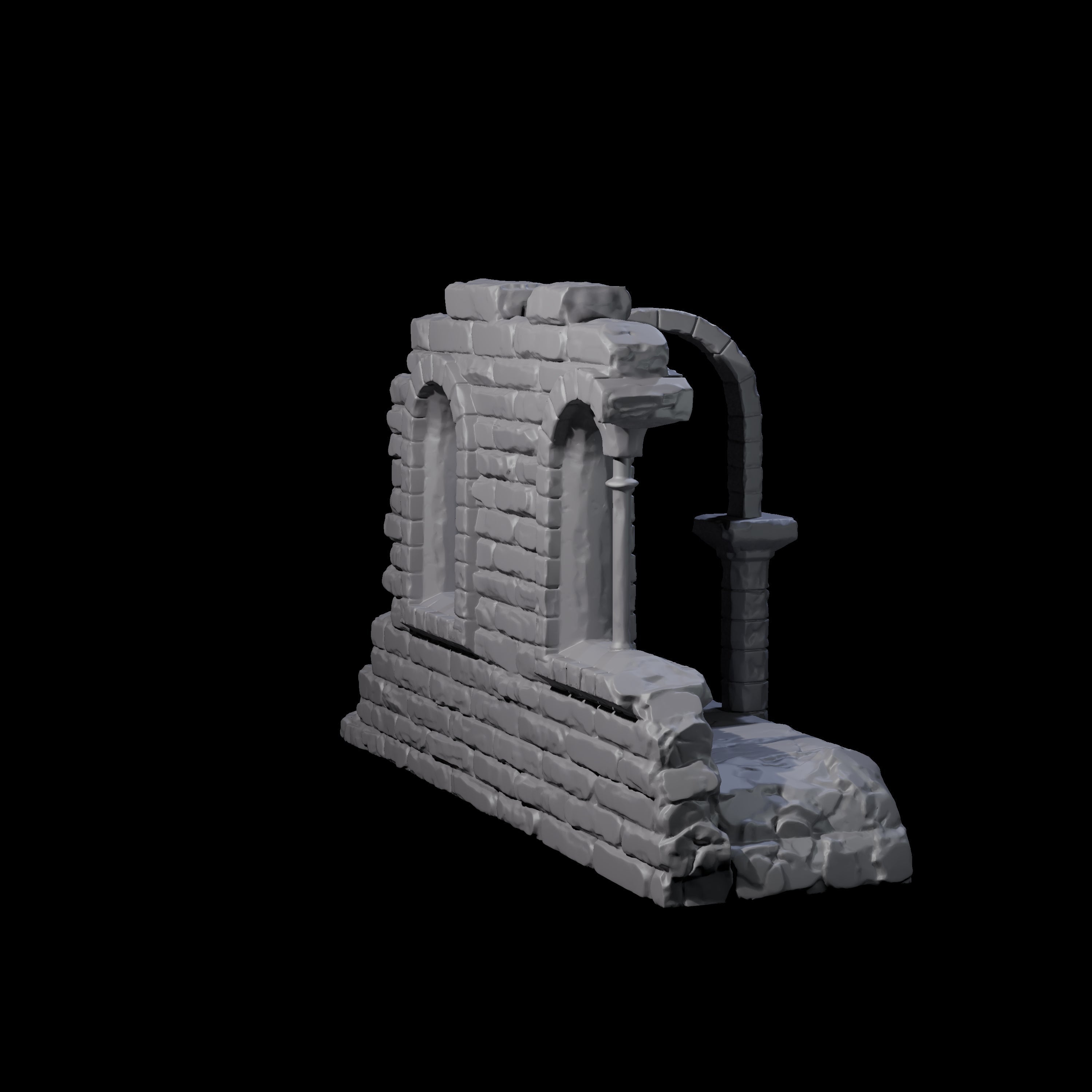 Ruined Archway and Staircase Miniature for Dungeons and Dragons, Pathfinder or other TTRPGs