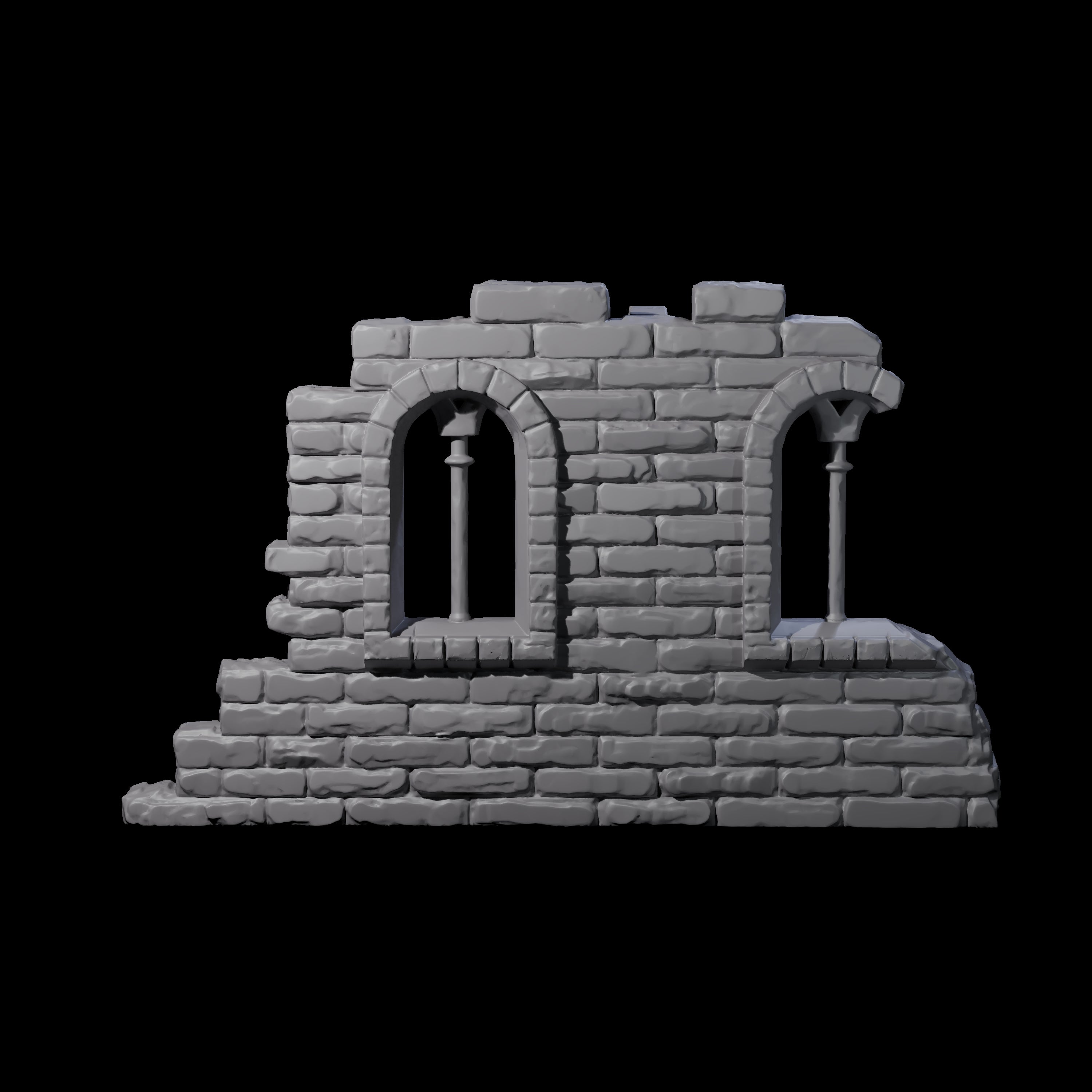 Ruined Archway and Staircase Miniature for Dungeons and Dragons, Pathfinder or other TTRPGs