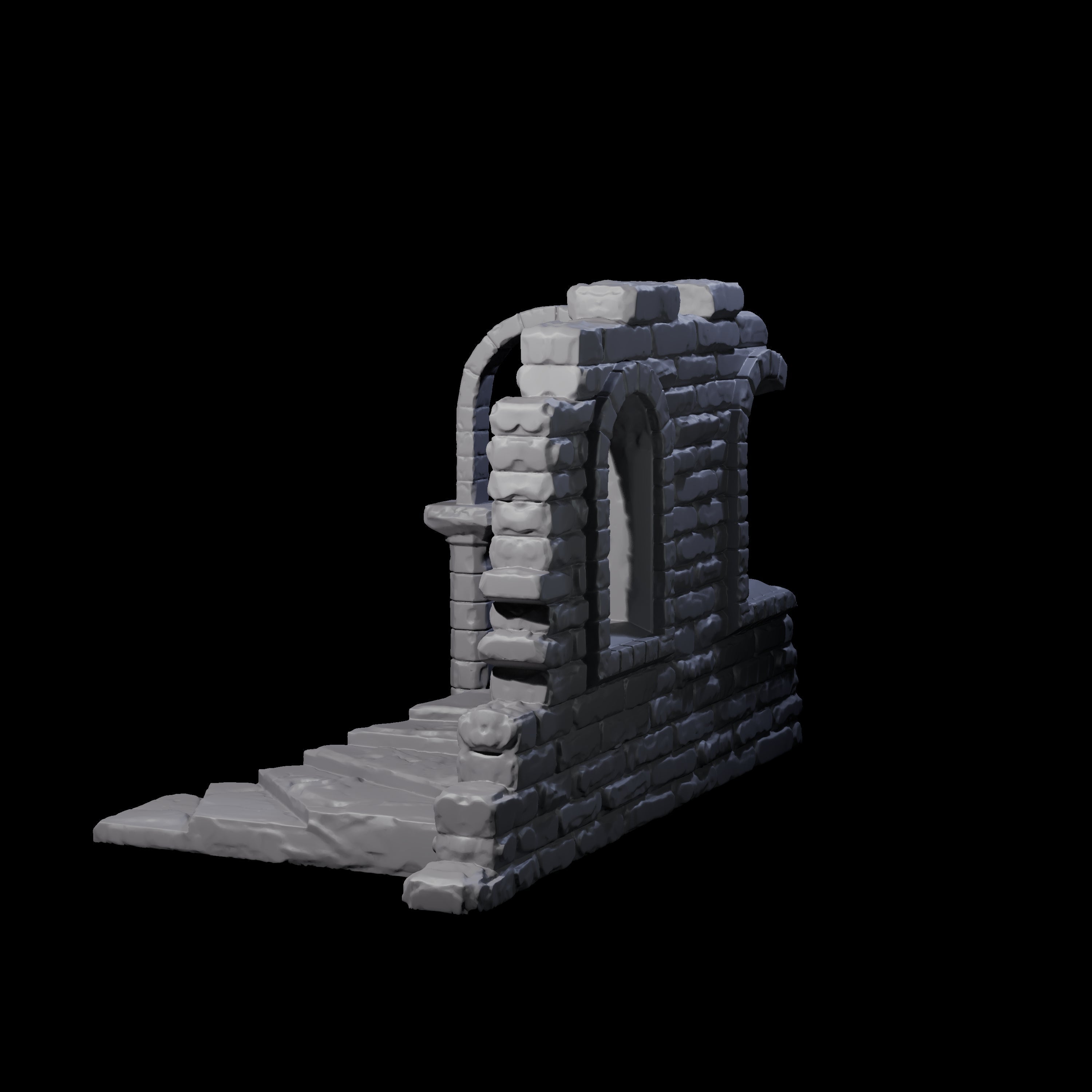 Ruined Archway and Staircase Miniature for Dungeons and Dragons, Pathfinder or other TTRPGs