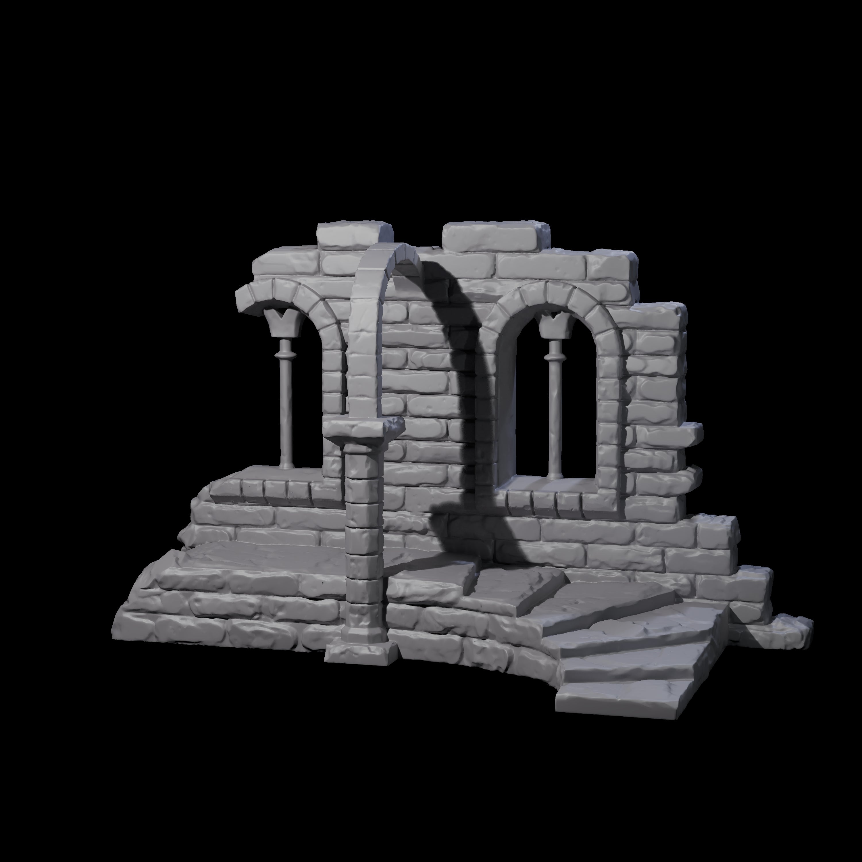 Ruined Archway and Staircase Miniature for Dungeons and Dragons, Pathfinder or other TTRPGs