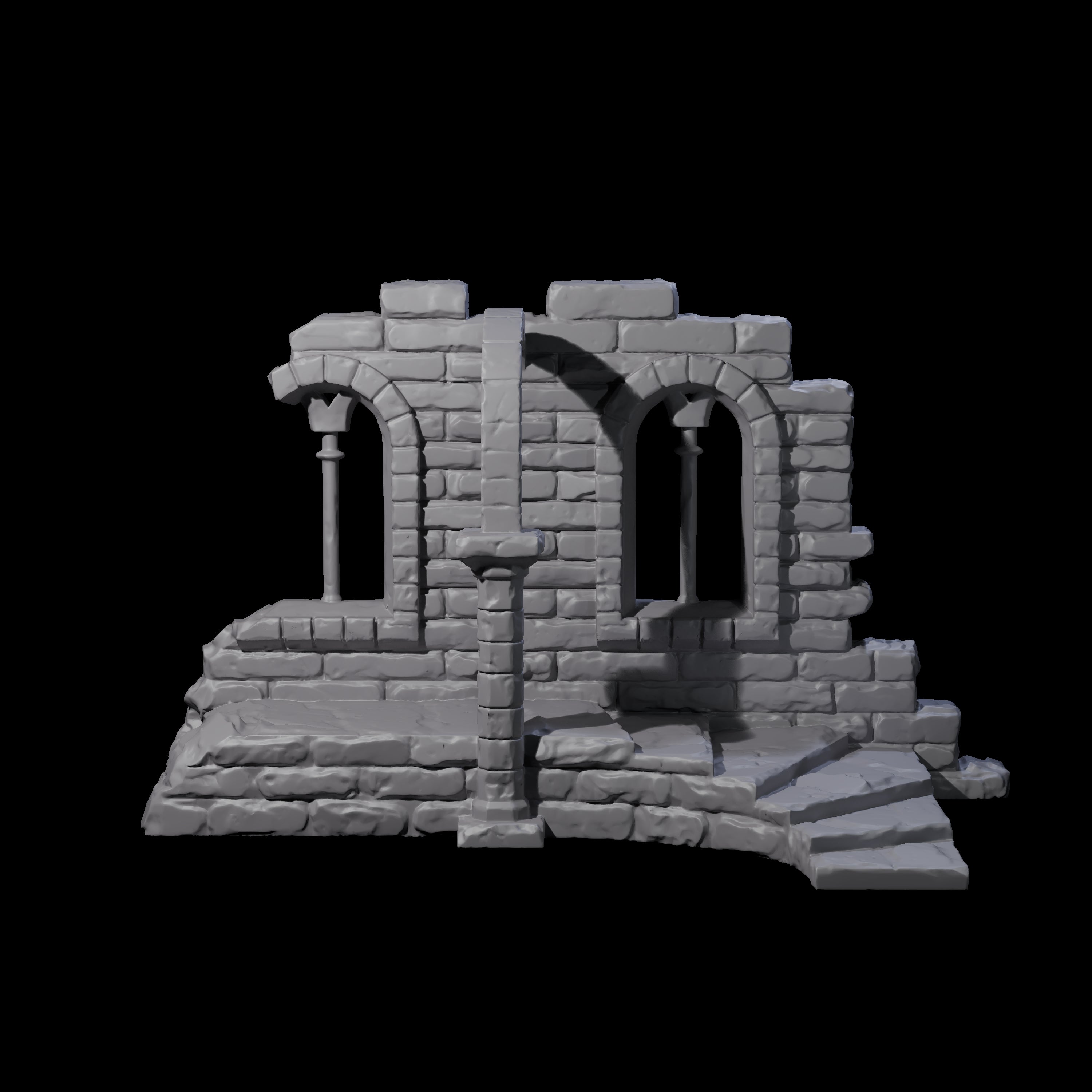 Ruined Archway and Staircase Miniature for Dungeons and Dragons, Pathfinder or other TTRPGs