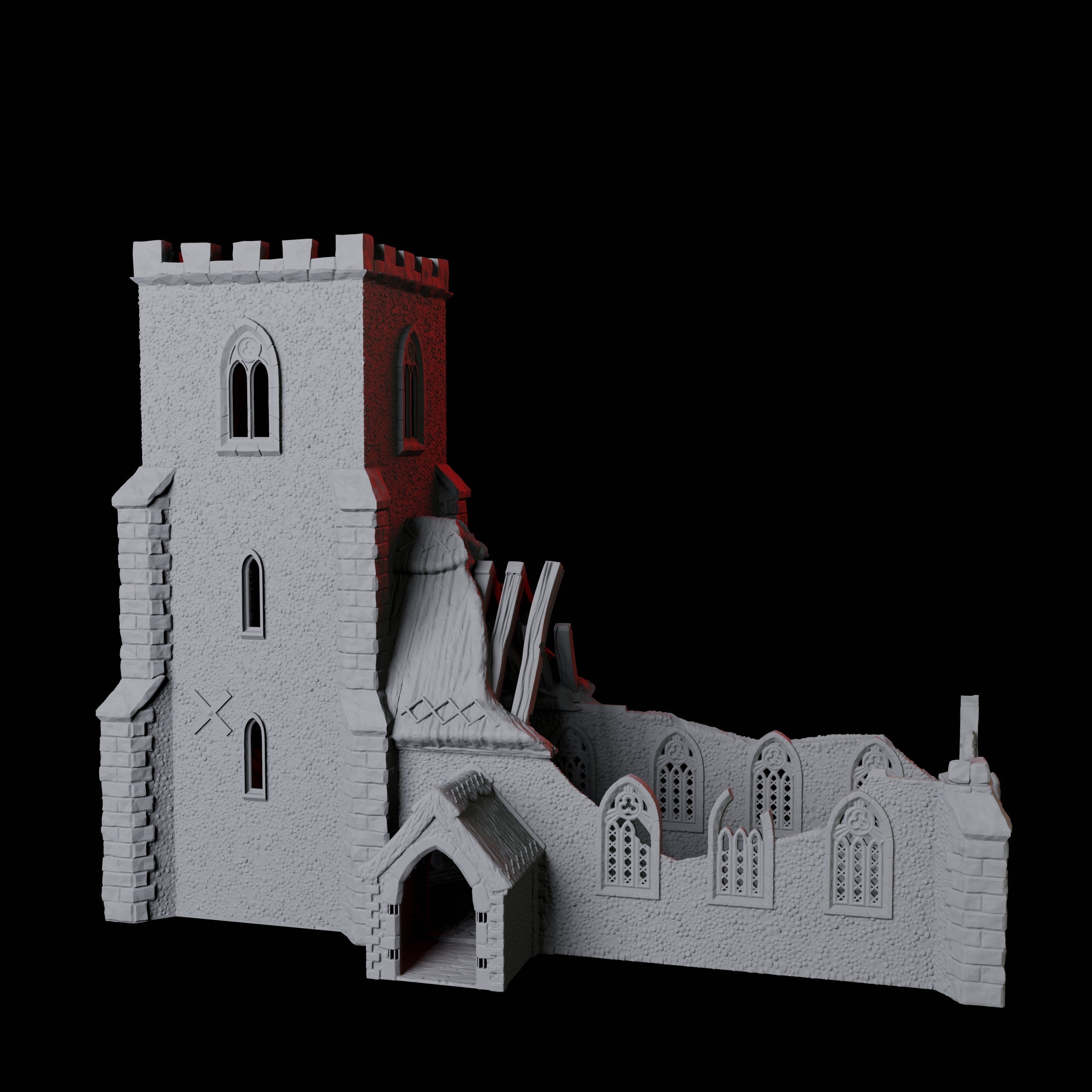 Ruined Church Dice Tower Miniature for Dungeons and Dragons