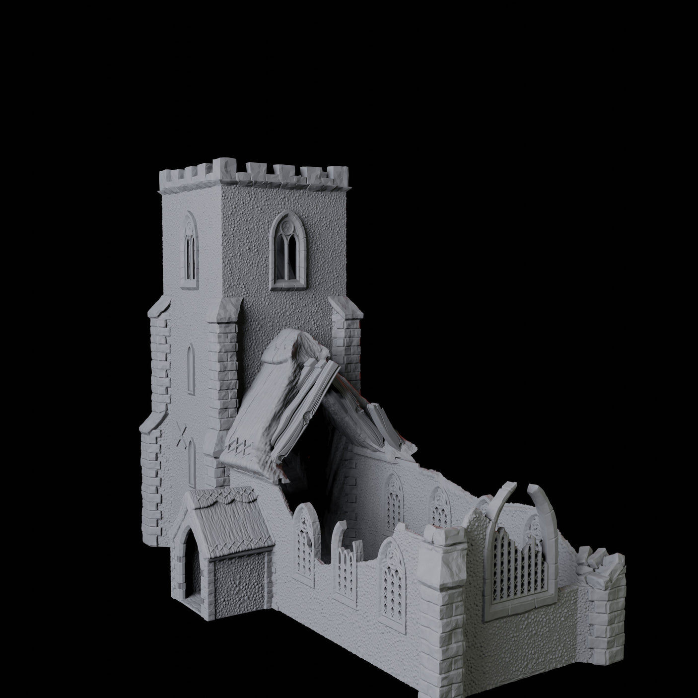 Ruined Church Dice Tower Miniature for Dungeons and Dragons, Pathfinder or other TTRPGs