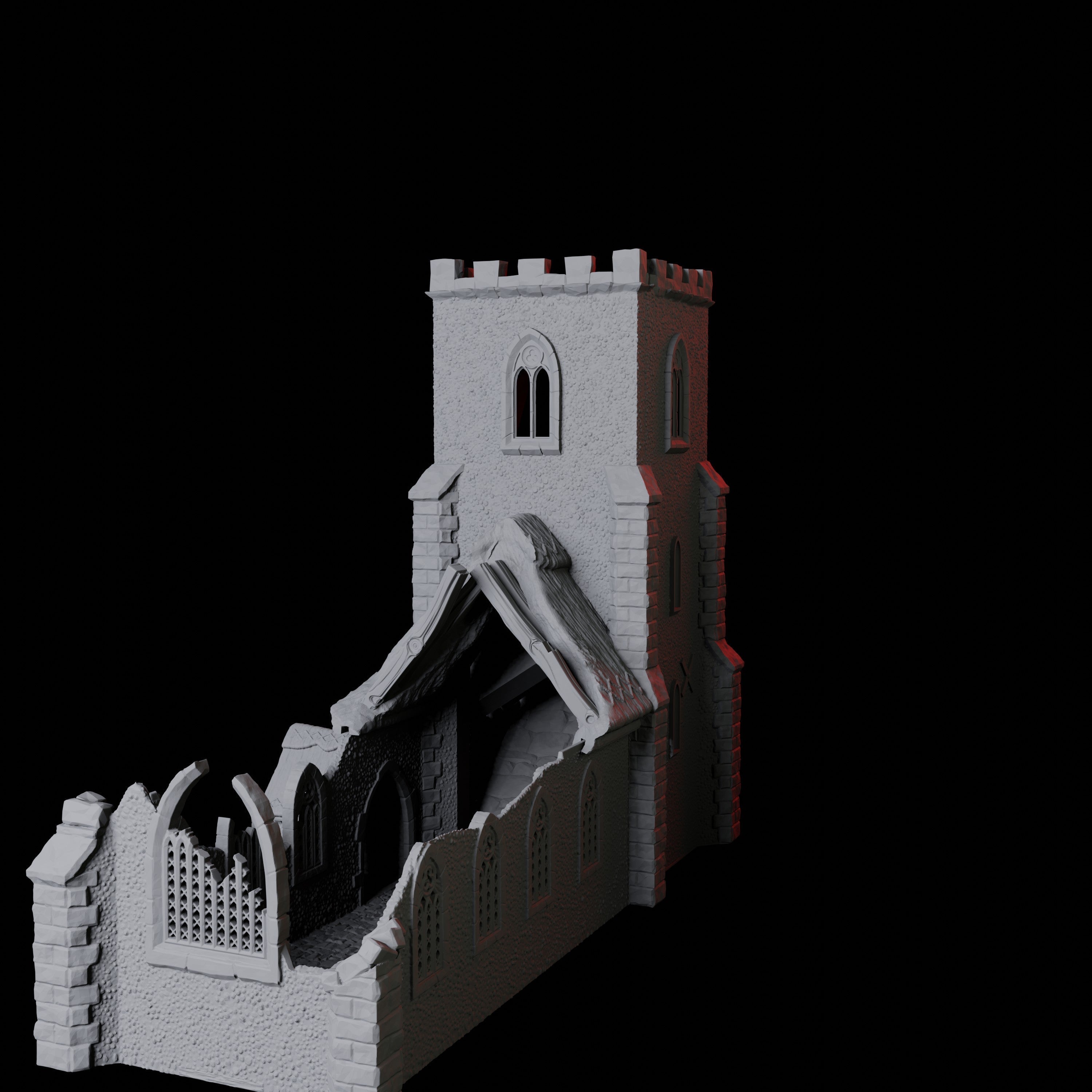 Ruined Church Dice Tower Miniature for Dungeons and Dragons