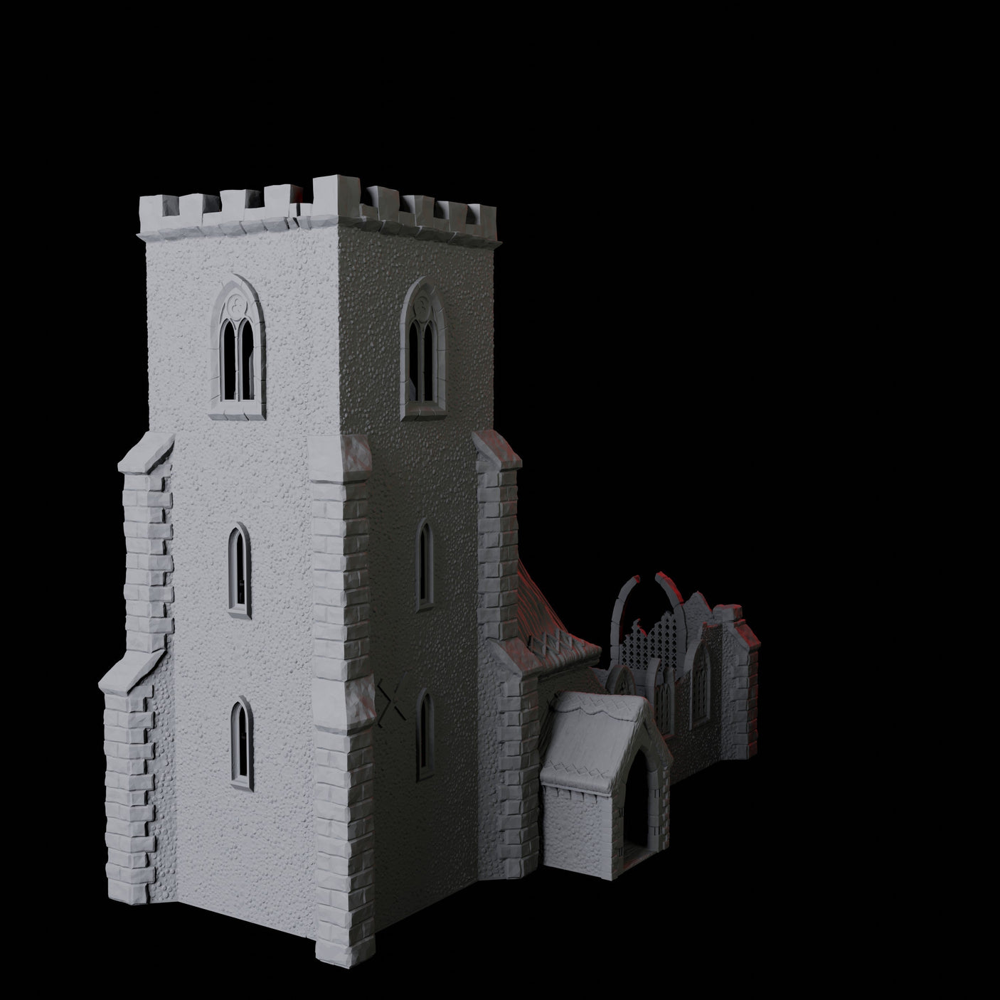 Ruined Church Dice Tower Miniature for Dungeons and Dragons, Pathfinder or other TTRPGs