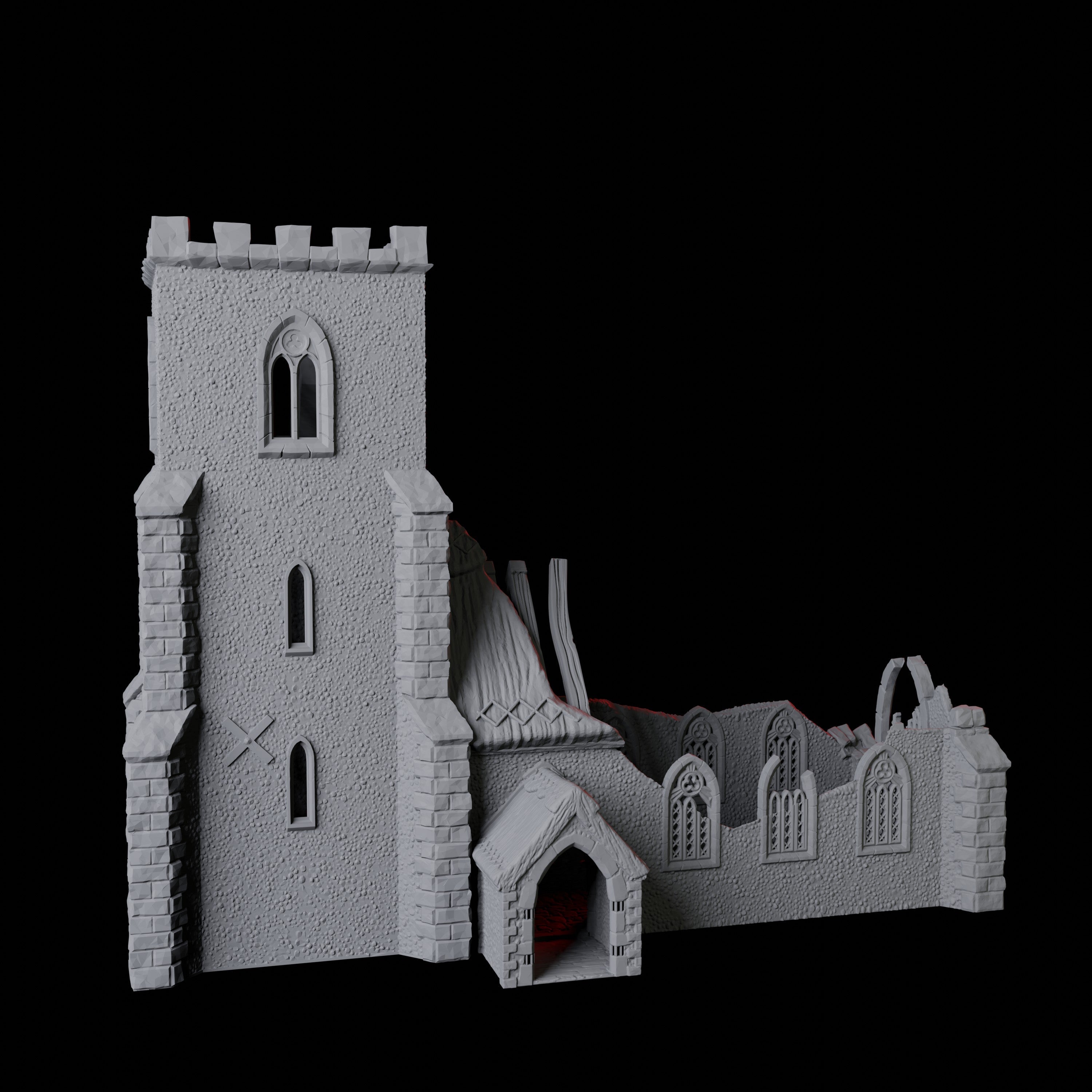 Ruined Church Dice Tower Miniature for Dungeons and Dragons