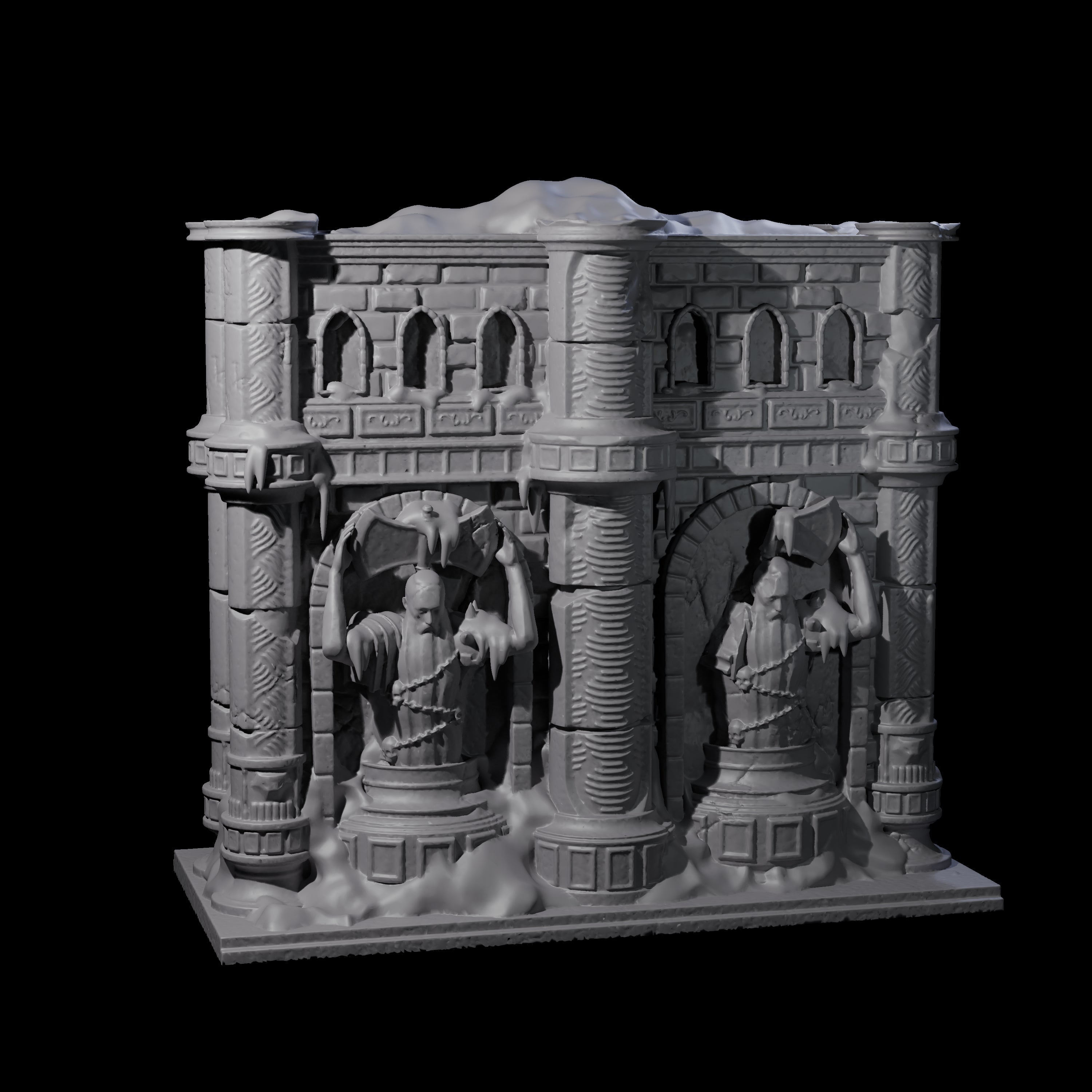 Ruined Frost Giant Temple Wall A Miniature for Dungeons and Dragons, Pathfinder or other TTRPGs