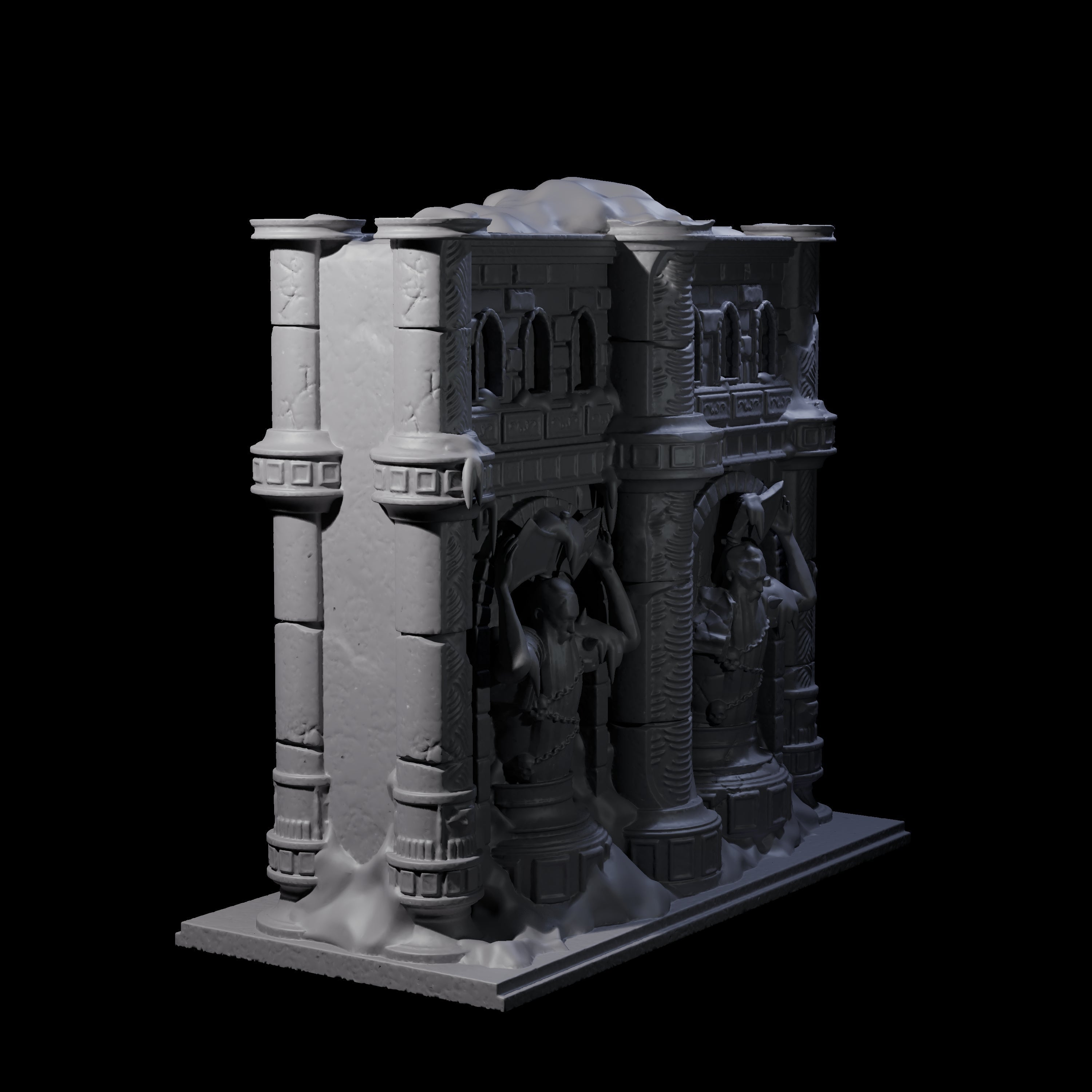 Ruined Frost Giant Temple Wall A Miniature for Dungeons and Dragons, Pathfinder or other TTRPGs