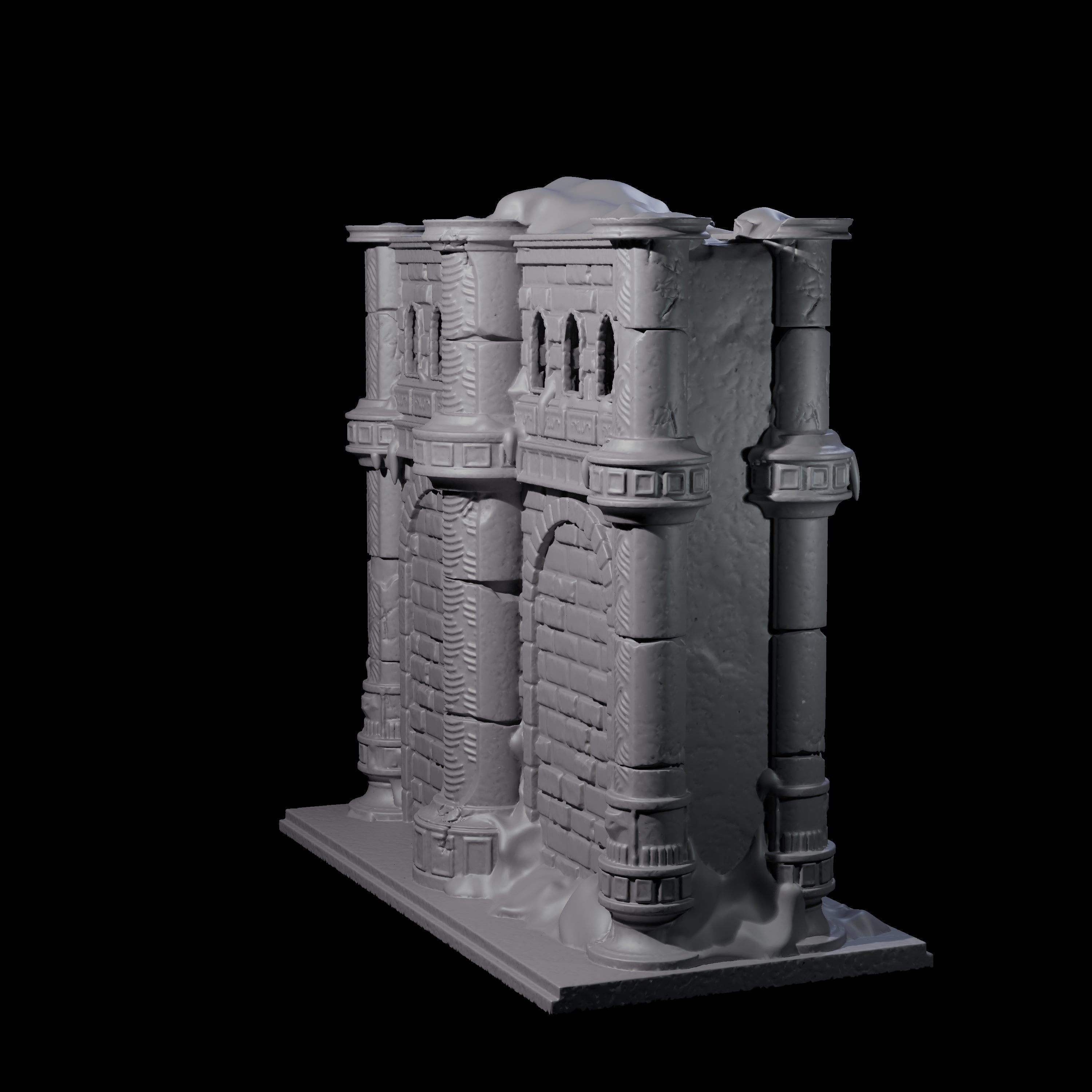 Ruined Frost Giant Temple Wall A Miniature for Dungeons and Dragons, Pathfinder or other TTRPGs