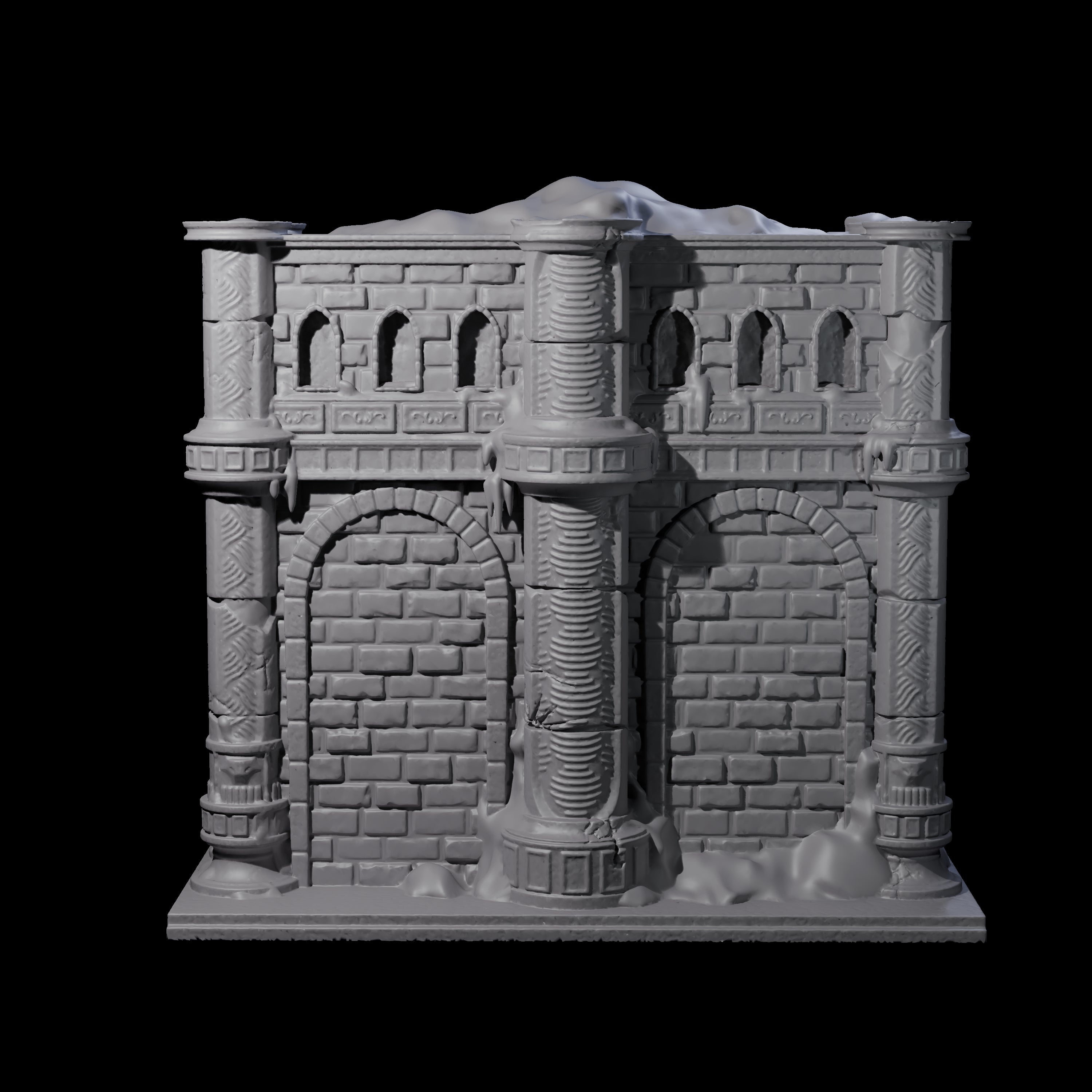 Ruined Frost Giant Temple Wall A Miniature for Dungeons and Dragons, Pathfinder or other TTRPGs