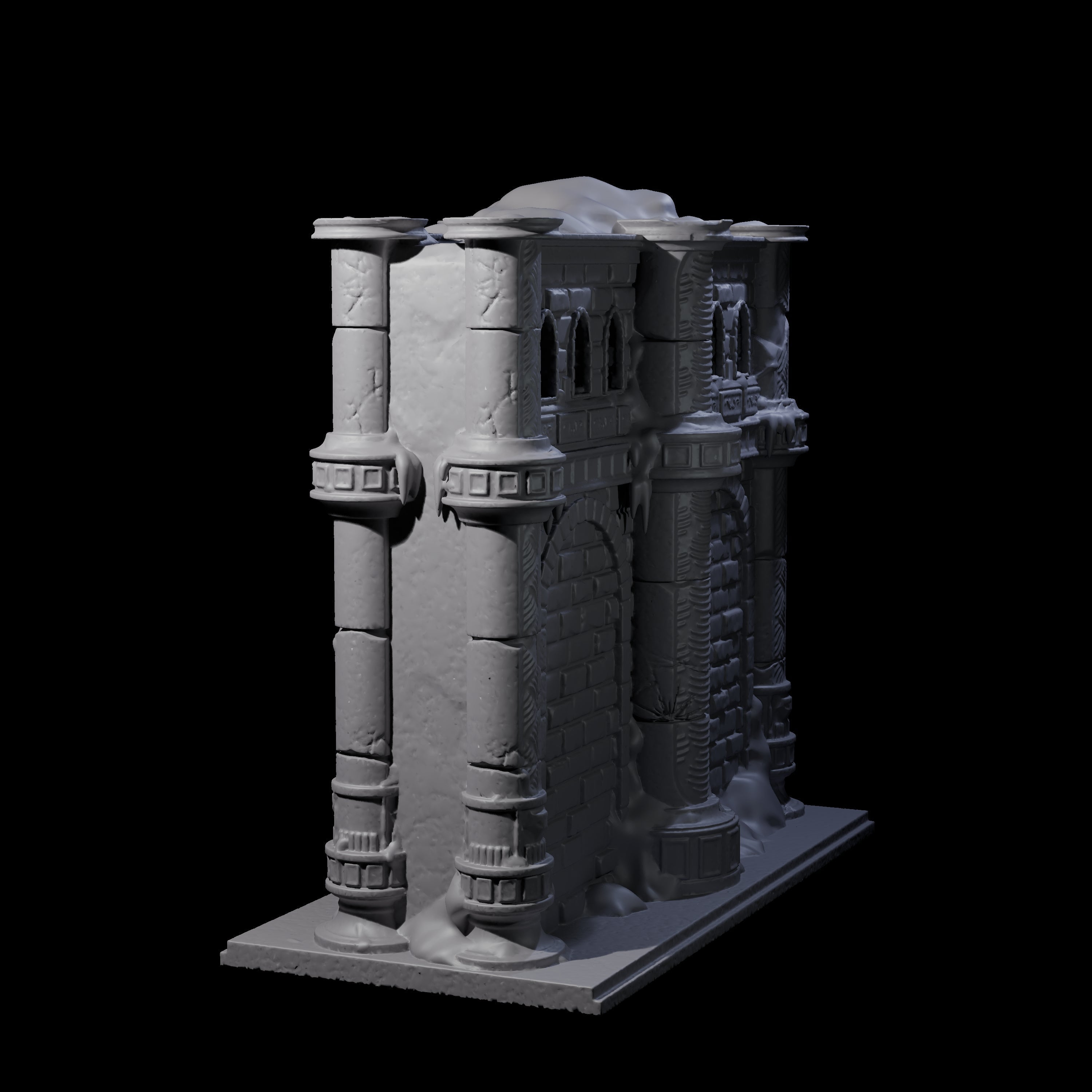 Ruined Frost Giant Temple Wall A Miniature for Dungeons and Dragons, Pathfinder or other TTRPGs