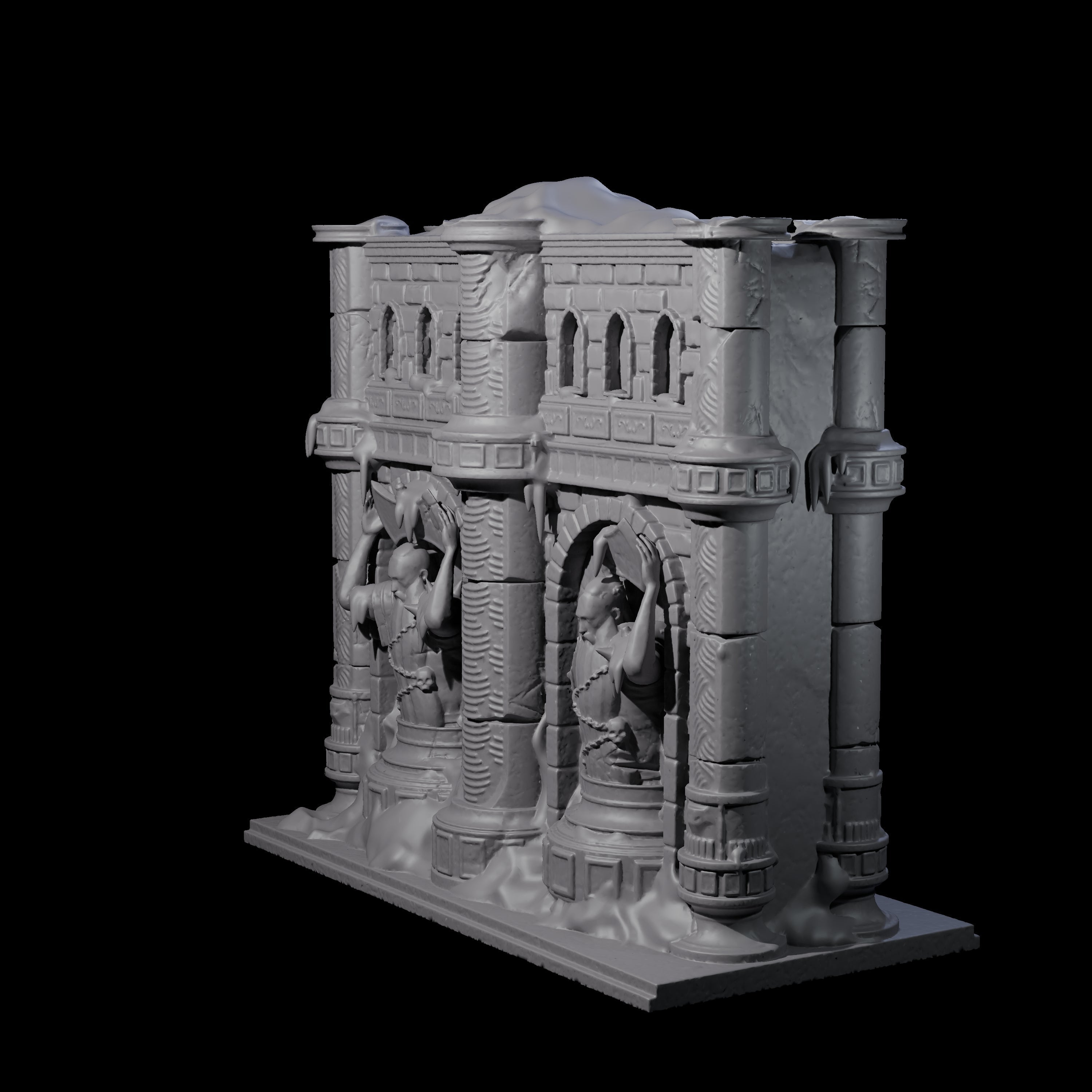 Ruined Frost Giant Temple Wall A Miniature for Dungeons and Dragons, Pathfinder or other TTRPGs