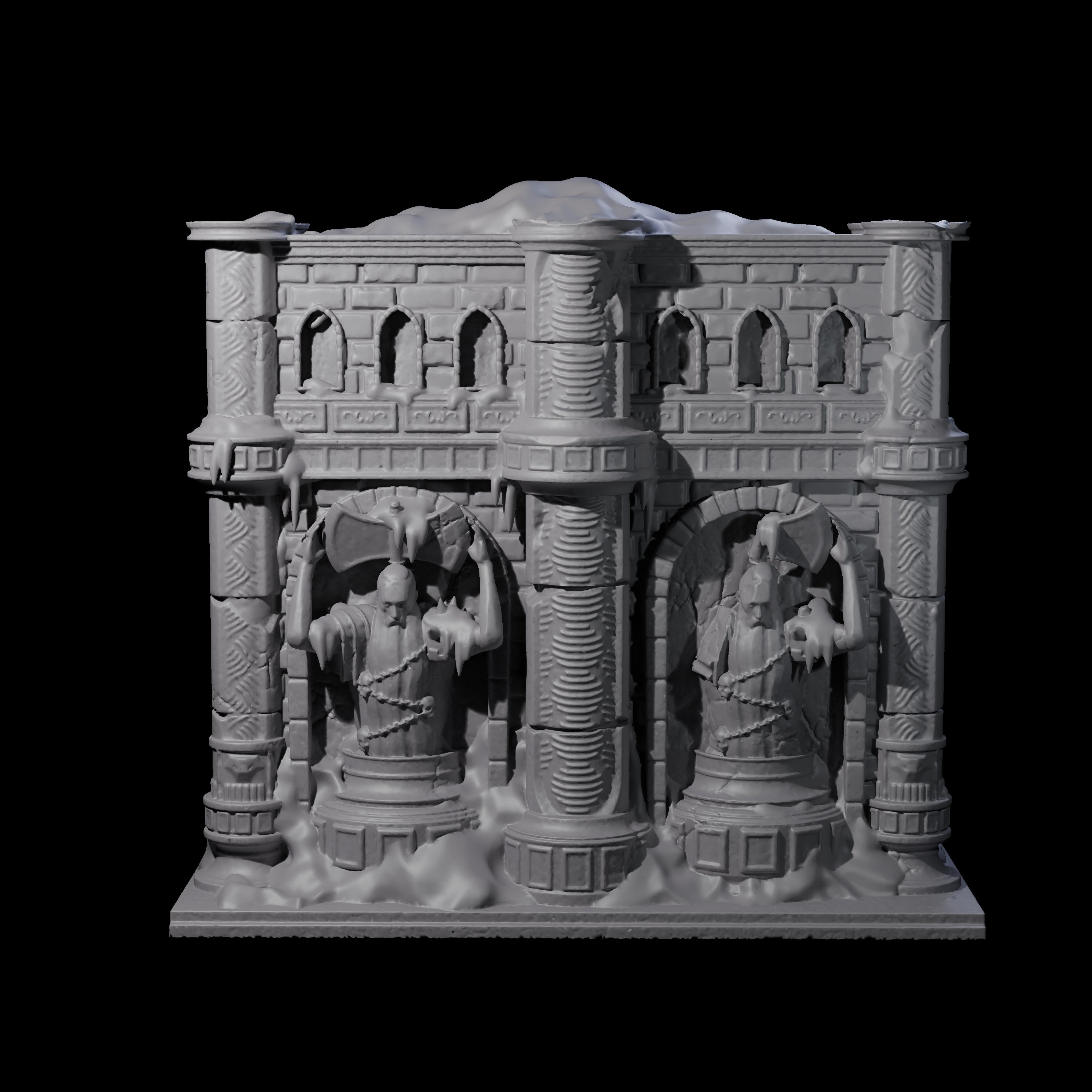 Ruined Frost Giant Temple Wall A Miniature for Dungeons and Dragons, Pathfinder or other TTRPGs