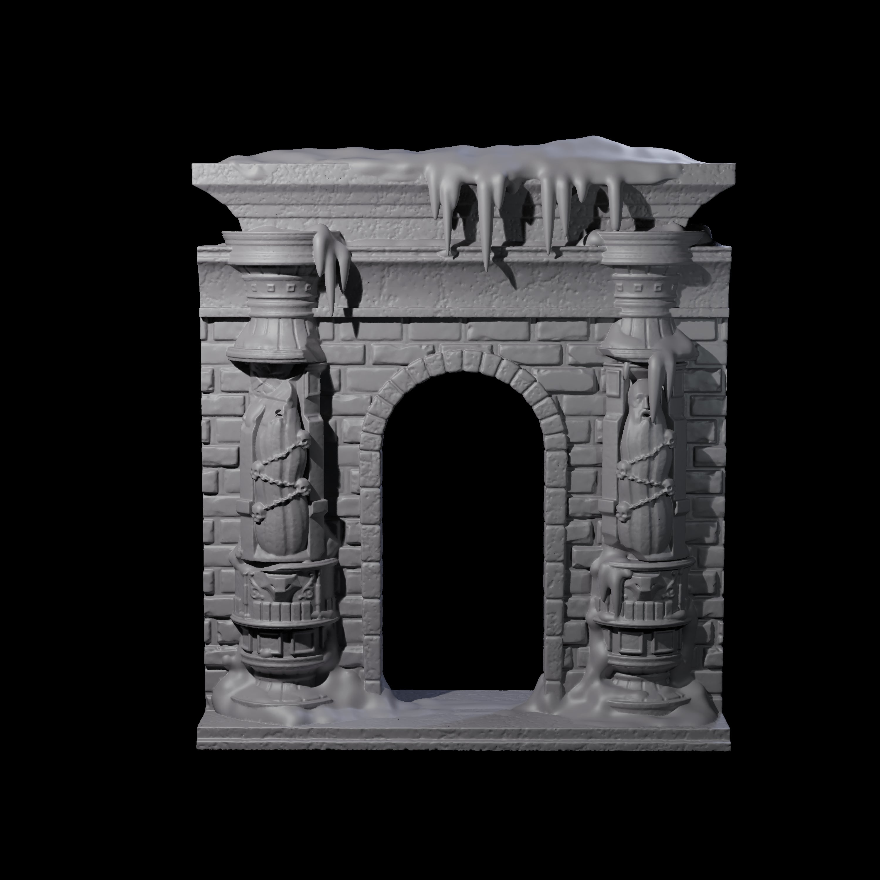 Ruined Frost Giant Temple Wall B Miniature for Dungeons and Dragons, Pathfinder or other TTRPGs