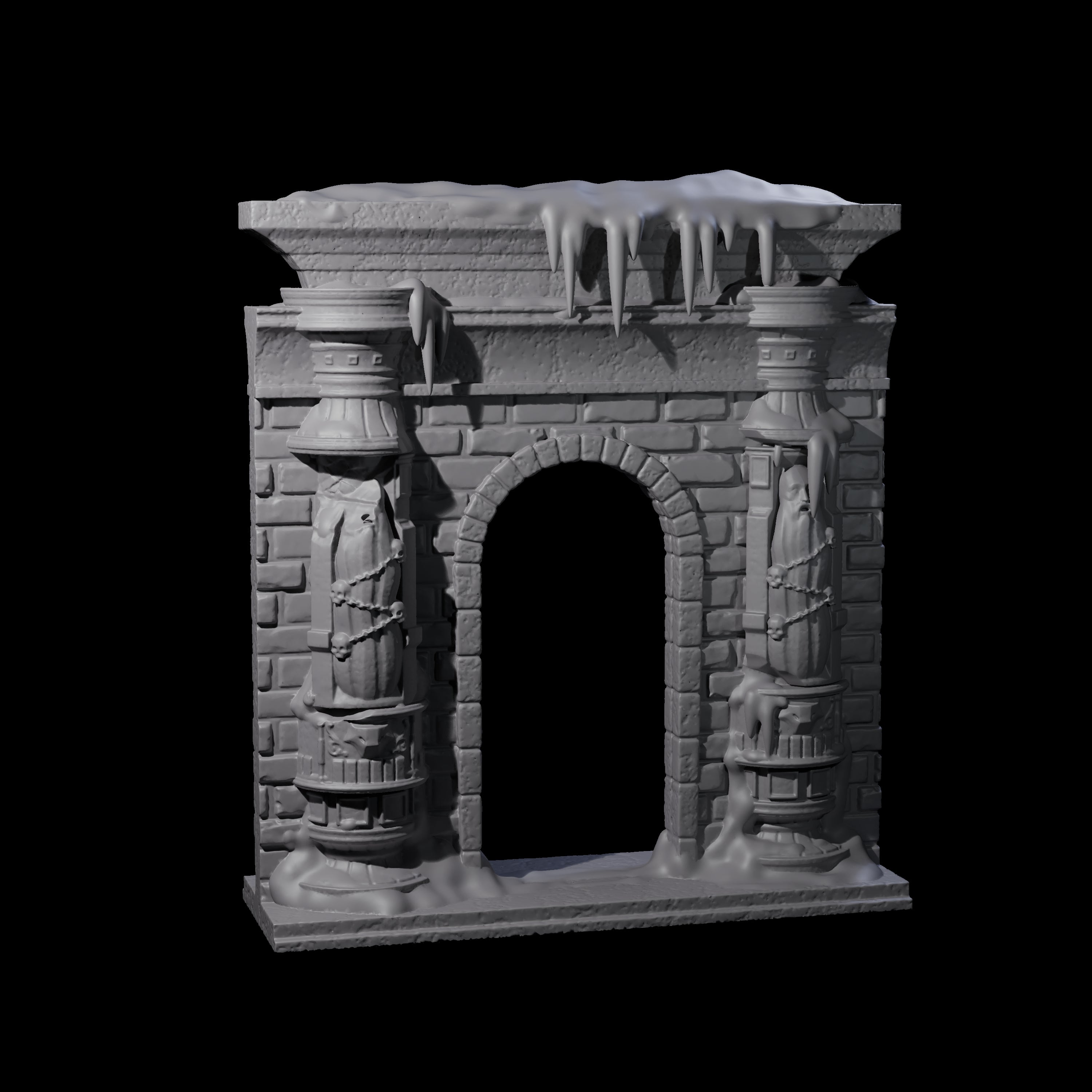 Ruined Frost Giant Temple Wall B Miniature for Dungeons and Dragons, Pathfinder or other TTRPGs