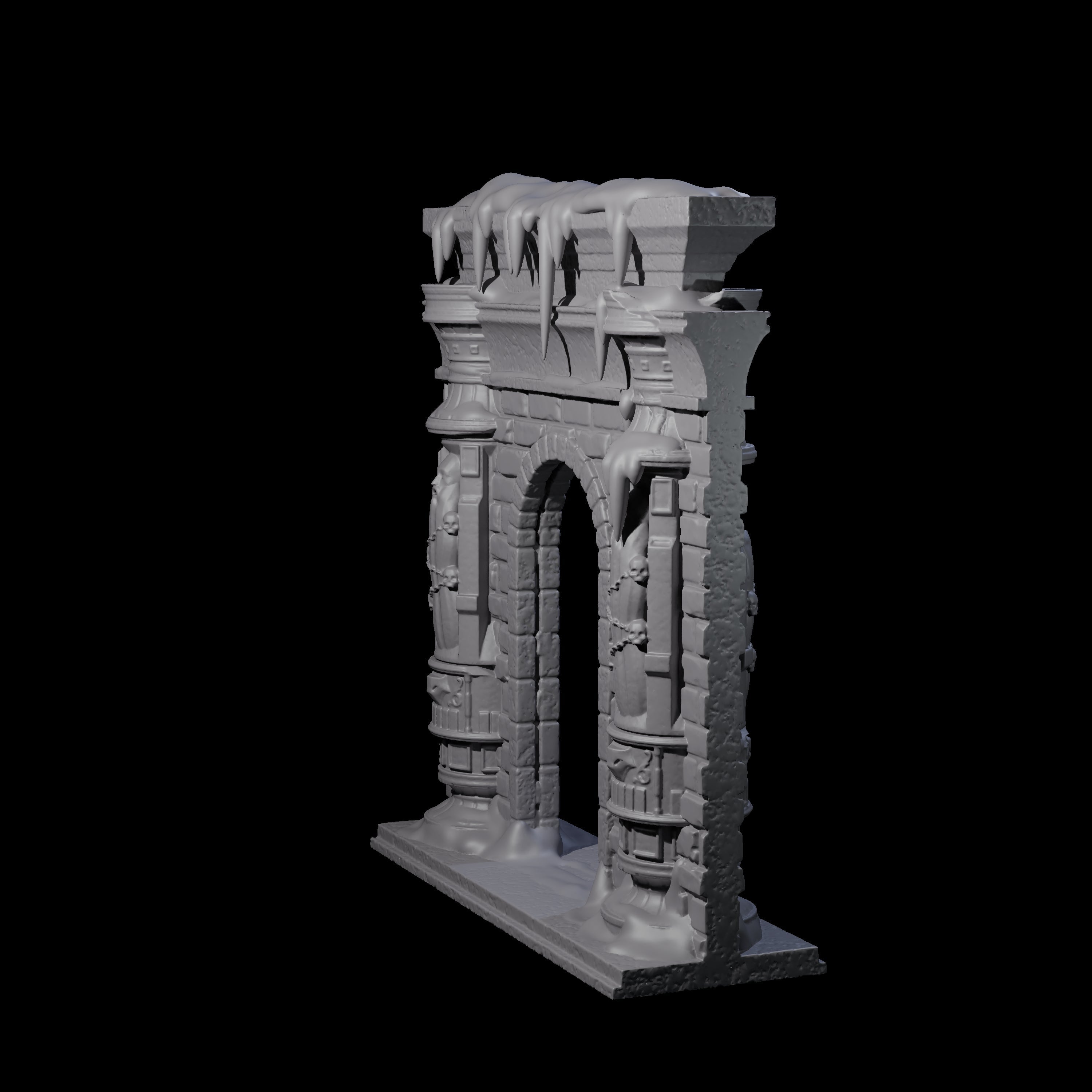 Ruined Frost Giant Temple Wall B Miniature for Dungeons and Dragons, Pathfinder or other TTRPGs