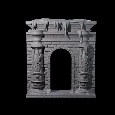Ruined Frost Giant Temple Wall B Miniature for Dungeons and Dragons, Pathfinder or other TTRPGs