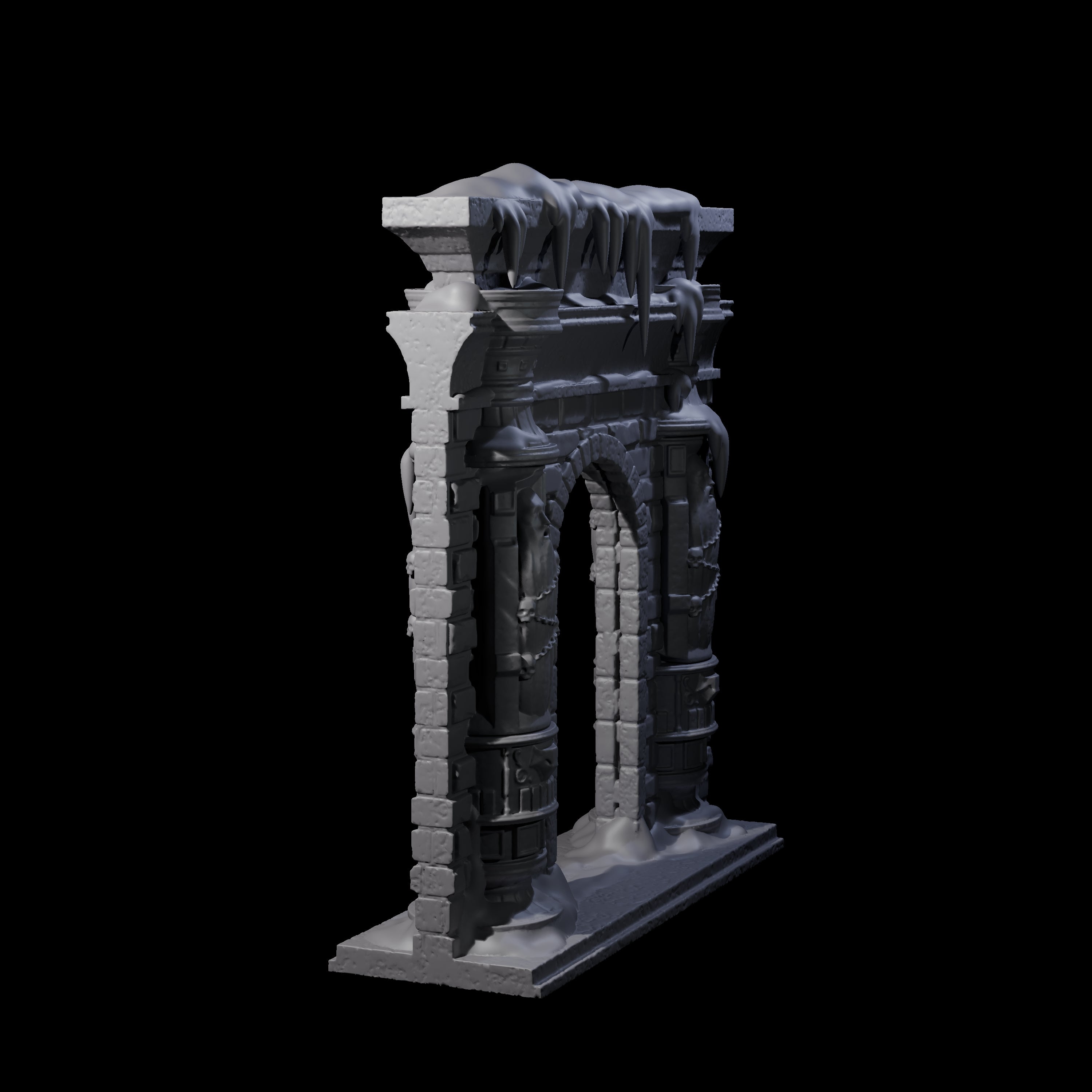 Ruined Frost Giant Temple Wall B Miniature for Dungeons and Dragons, Pathfinder or other TTRPGs