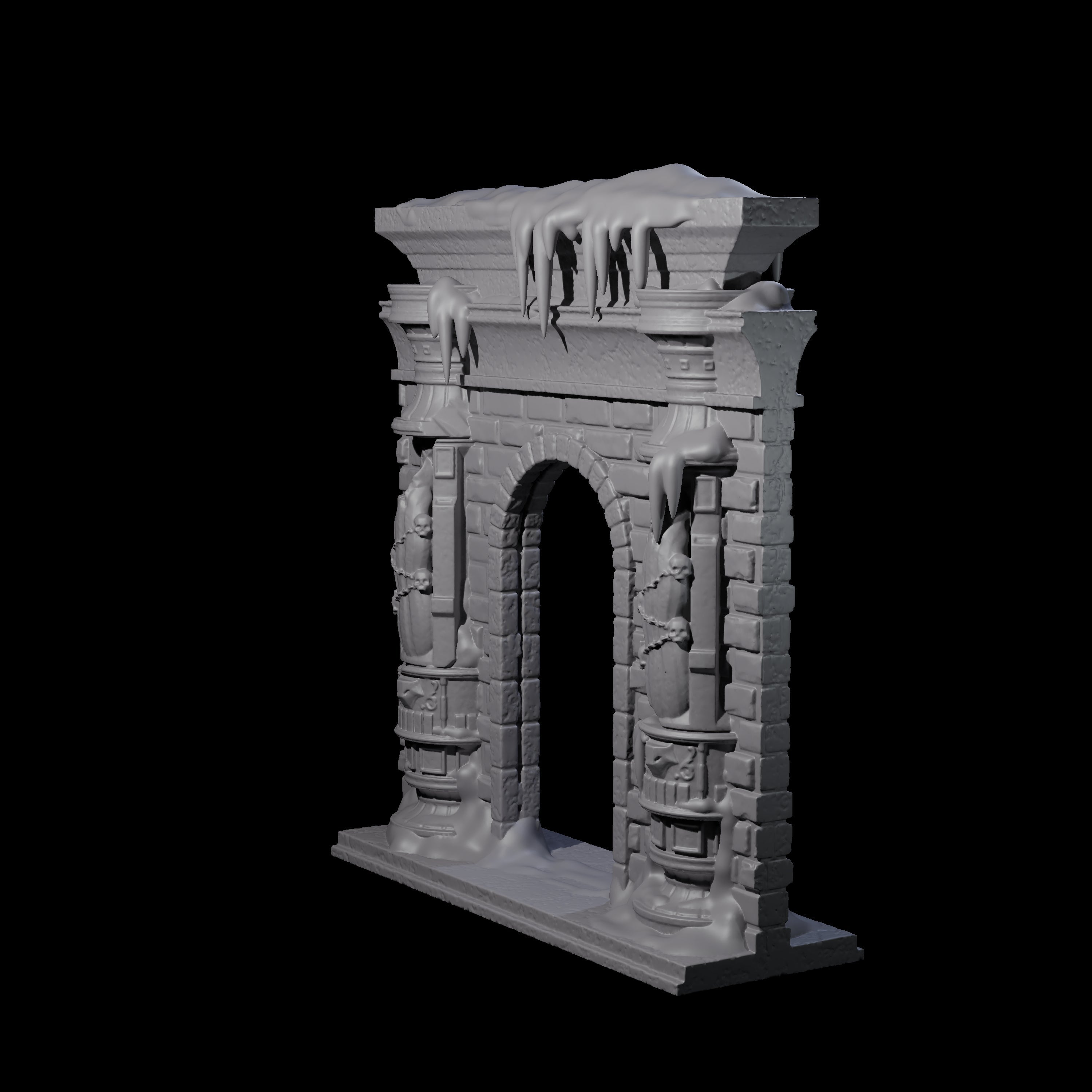 Ruined Frost Giant Temple Wall B Miniature for Dungeons and Dragons, Pathfinder or other TTRPGs