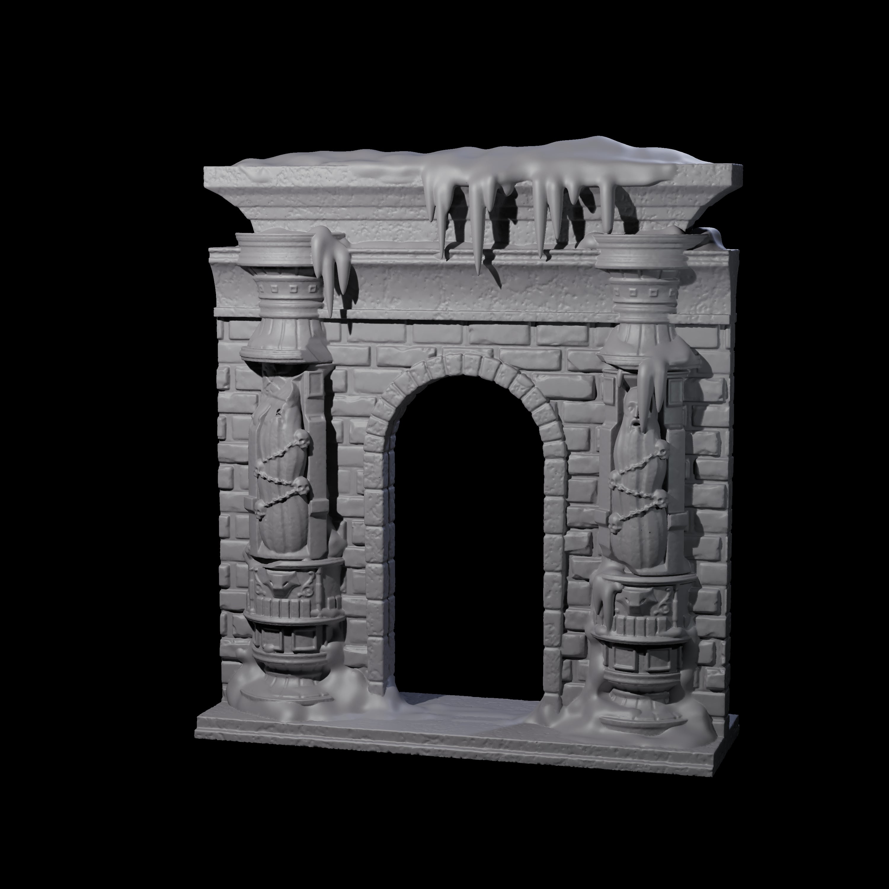 Ruined Frost Giant Temple Wall B Miniature for Dungeons and Dragons, Pathfinder or other TTRPGs