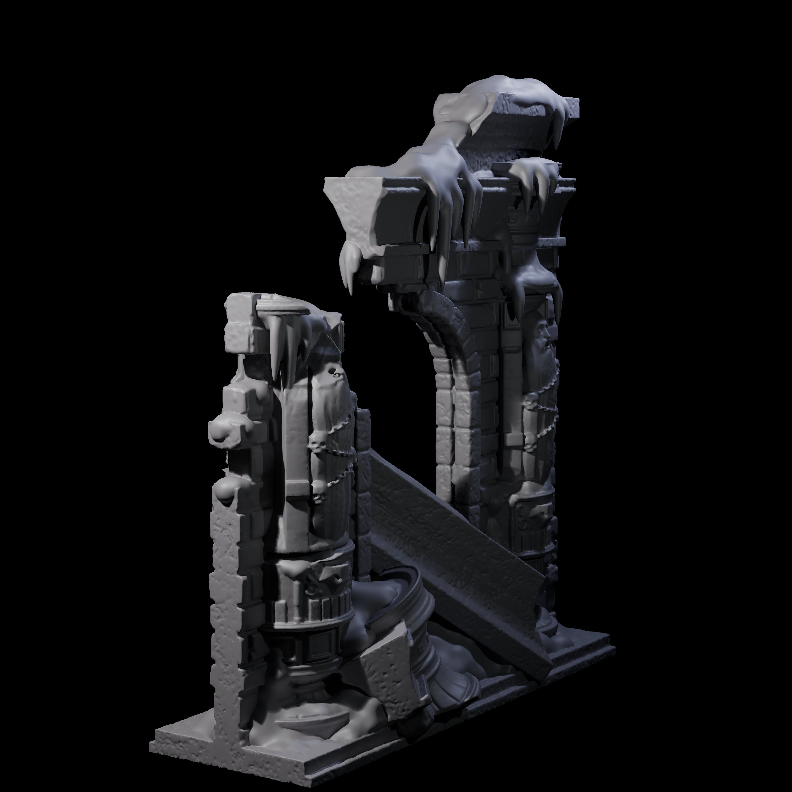 Ruined Frost Giant Temple Wall C Miniature for Dungeons and Dragons, Pathfinder or other TTRPGs