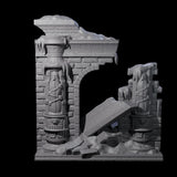 Ruined Frost Giant Temple Wall C Miniature for Dungeons and Dragons, Pathfinder or other TTRPGs